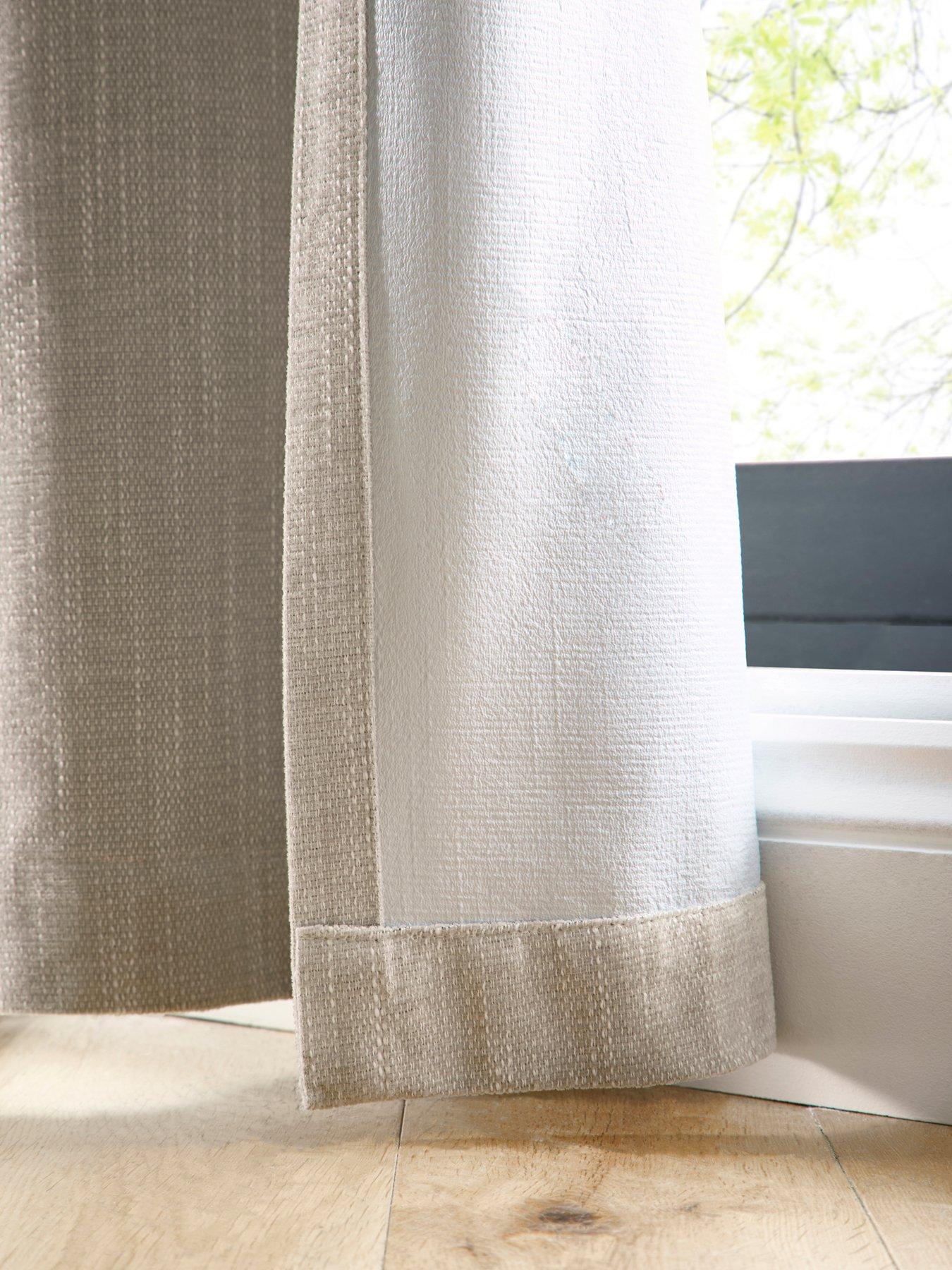 Image 5 of 5 of Curtina Boucle Chenille Woven Blackout Eyelet Curtains