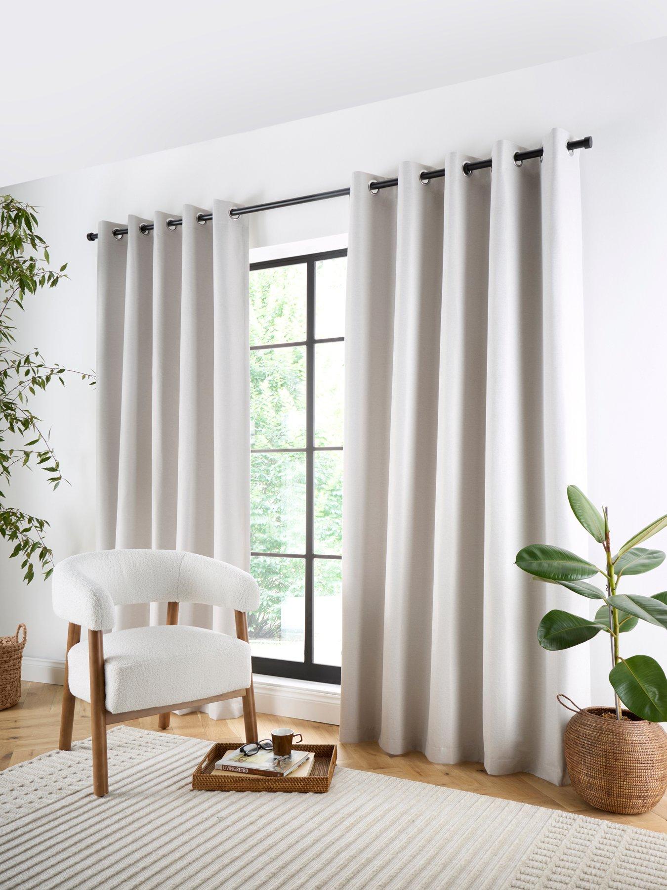 Curtina Plain Twill Woven Blackout Eyelet Curtains