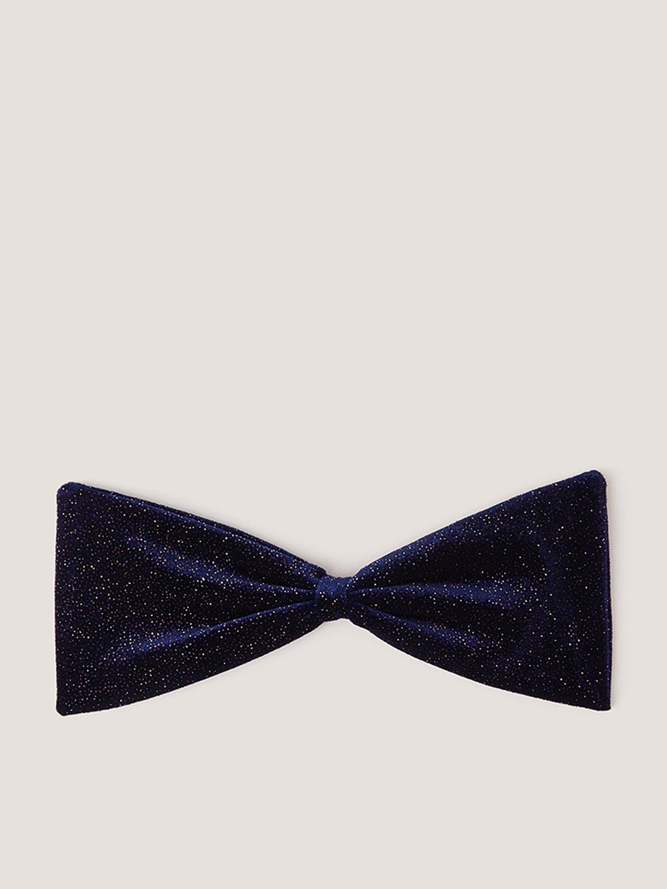 Monsoon Girls Sparkle Velvet Bow Hair Clip - Navy