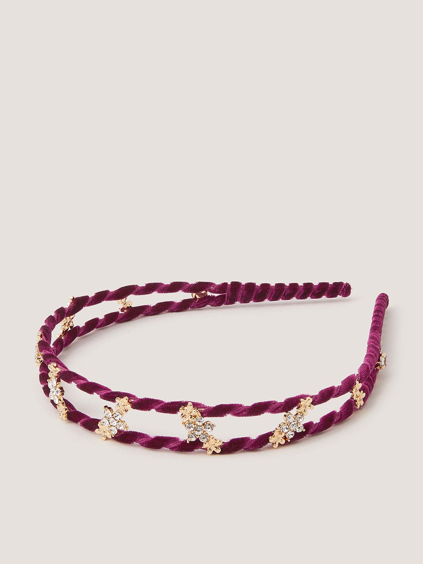 Monsoon Girls Floral Embellished Twisted Headband - Red