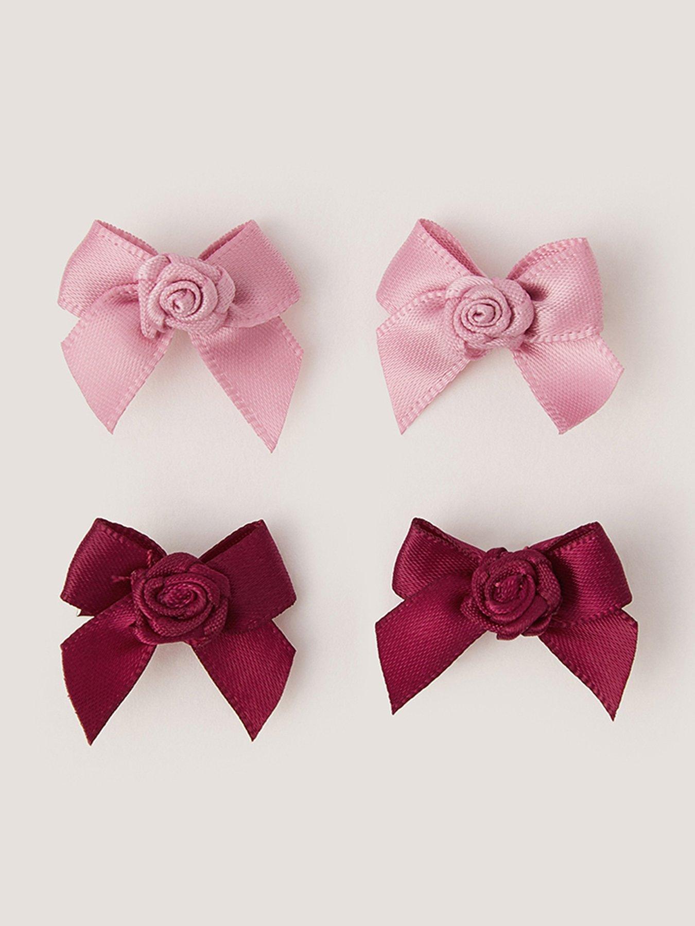 Image 1 of 2 of Monsoon Girls 4 Pack Mini Rose Bow Clips - Multi