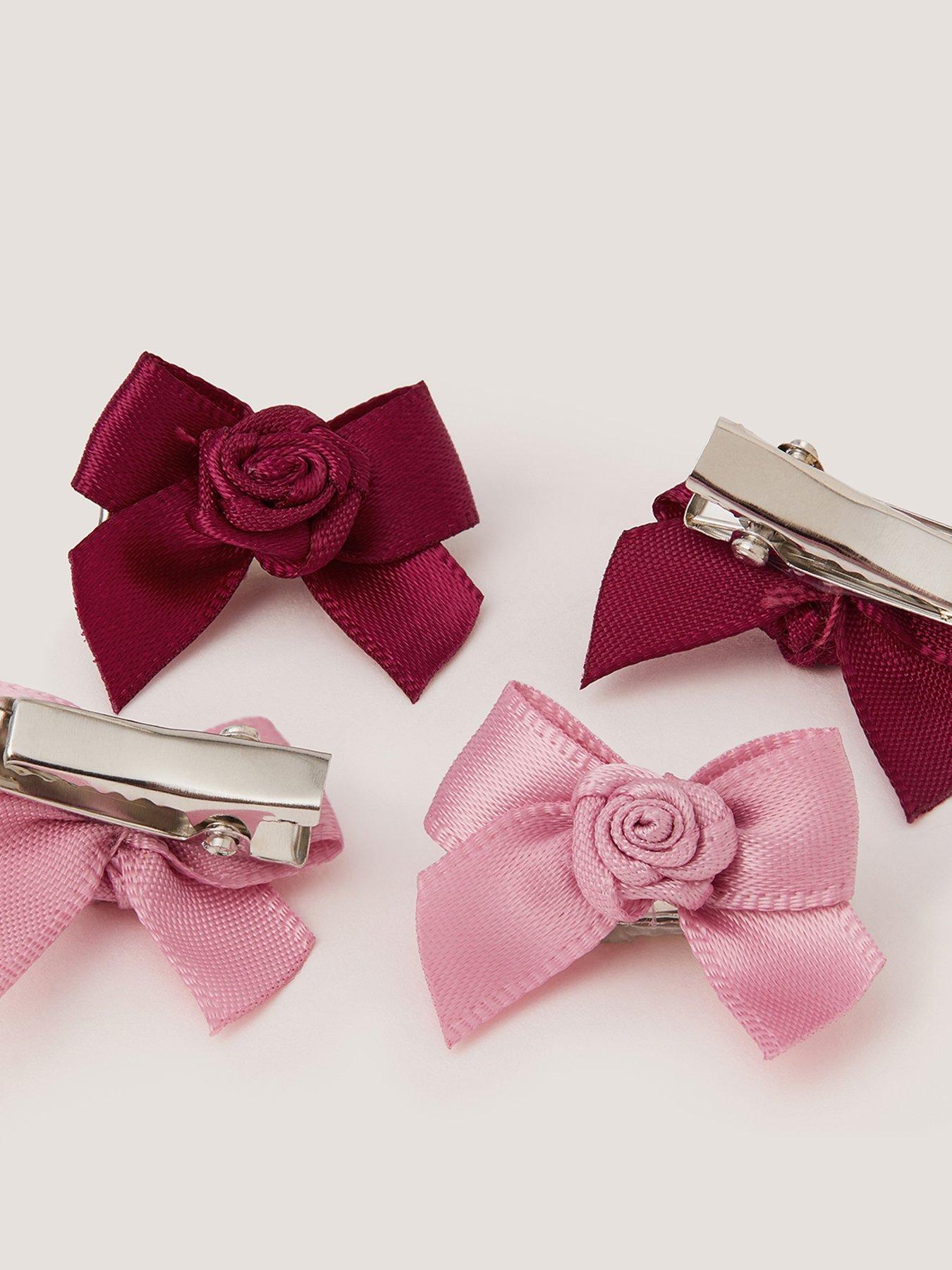 Image 2 of 2 of Monsoon Girls 4 Pack Mini Rose Bow Clips - Multi