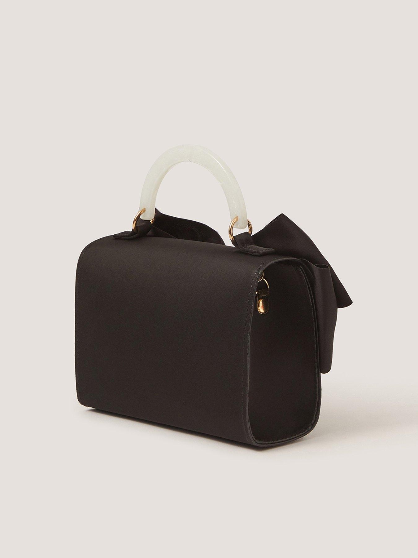 Image 2 of 4 of Monsoon Girls Satin Bow Mop Handle Bag - Black