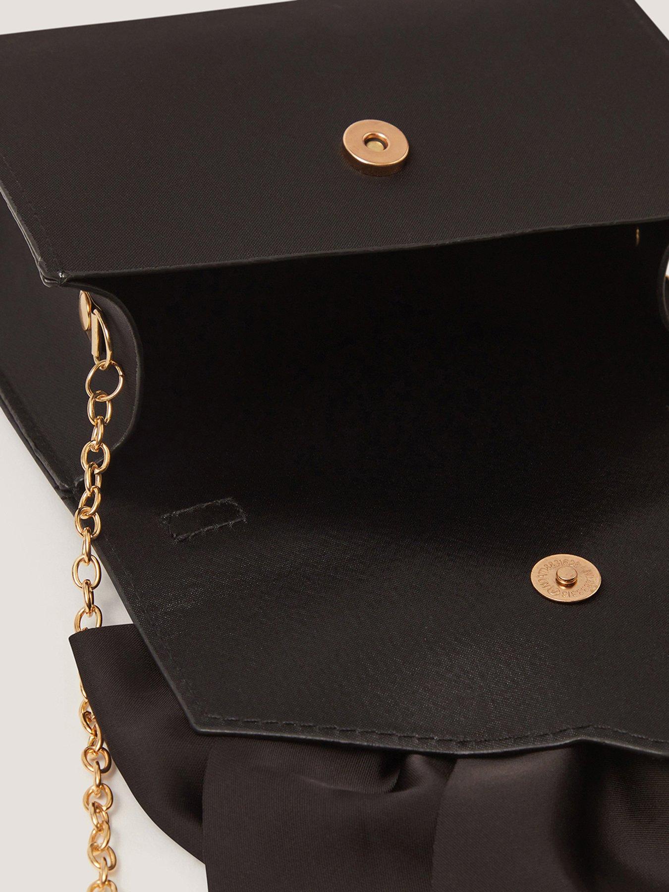 Image 3 of 4 of Monsoon Girls Satin Bow Mop Handle Bag - Black