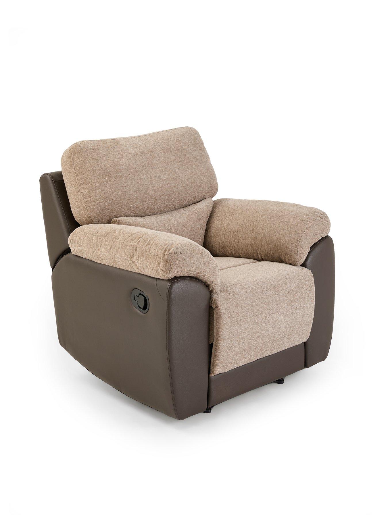 Image 3 of 7 of The Very Collection Santori Chenille Manual Recliner Armchair