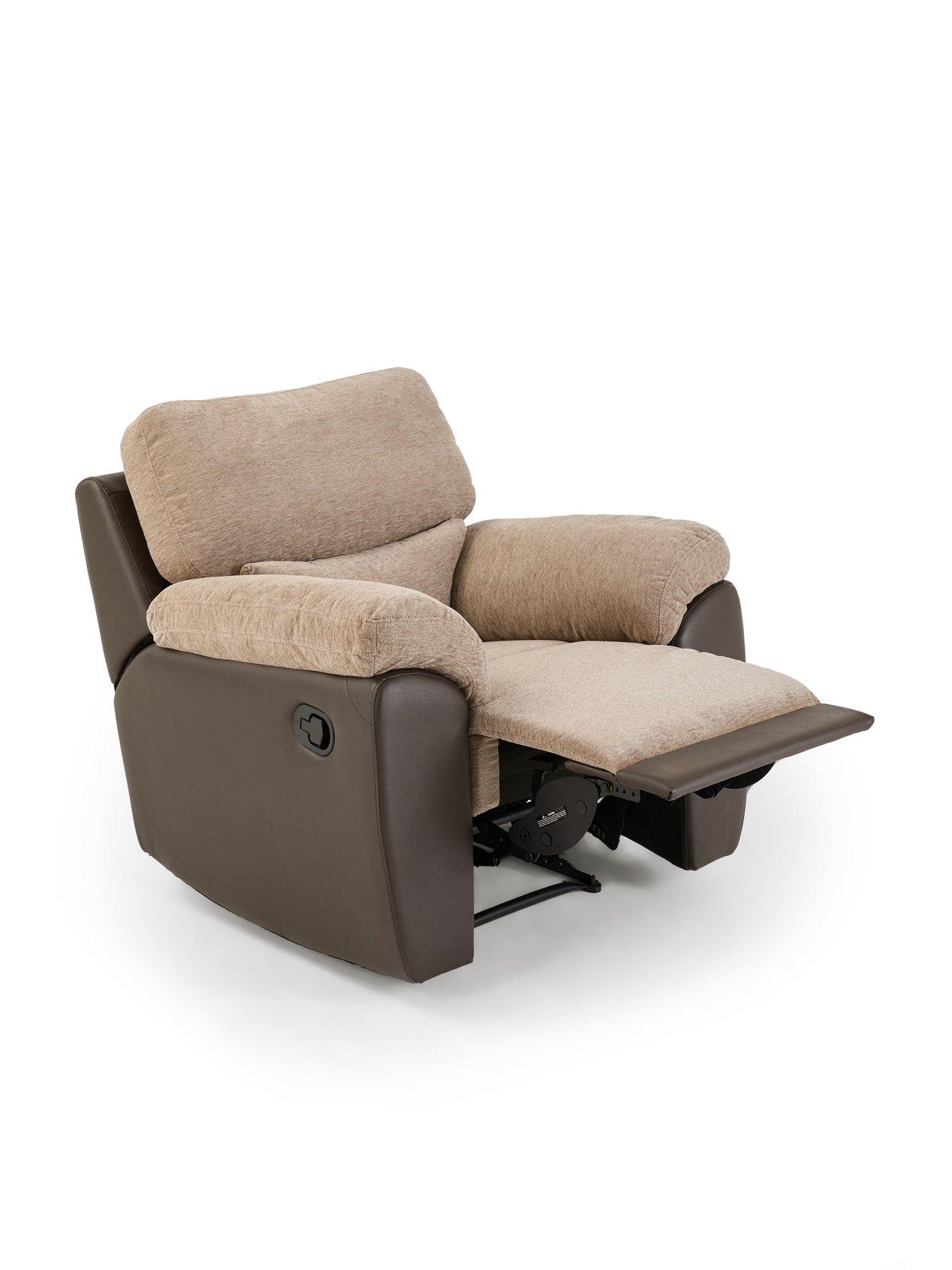 Image 4 of 7 of The Very Collection Santori Chenille Manual Recliner Armchair