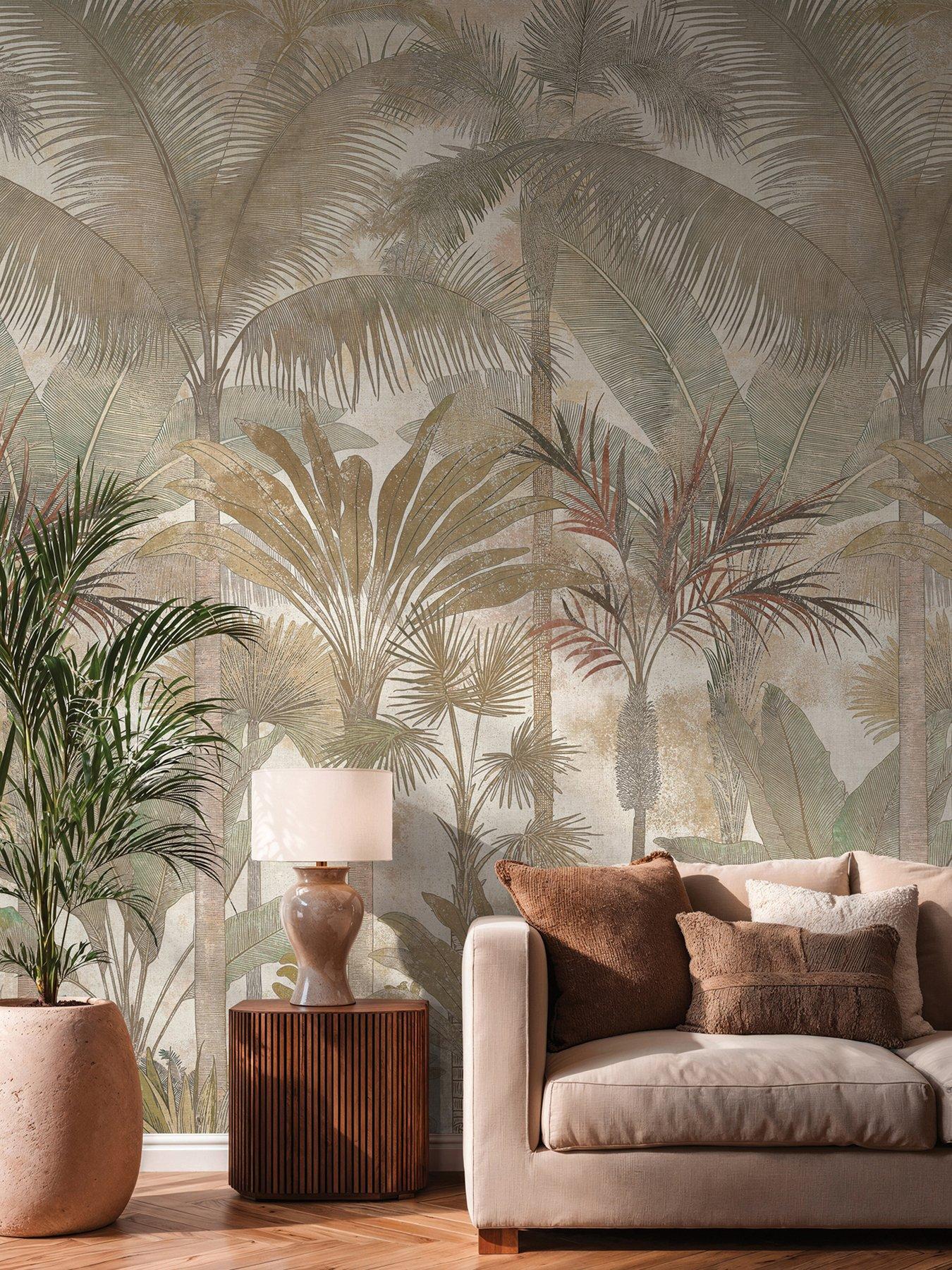 Image 1 of 4 of AS Creation Cuba  Panel Palms Beige Mural