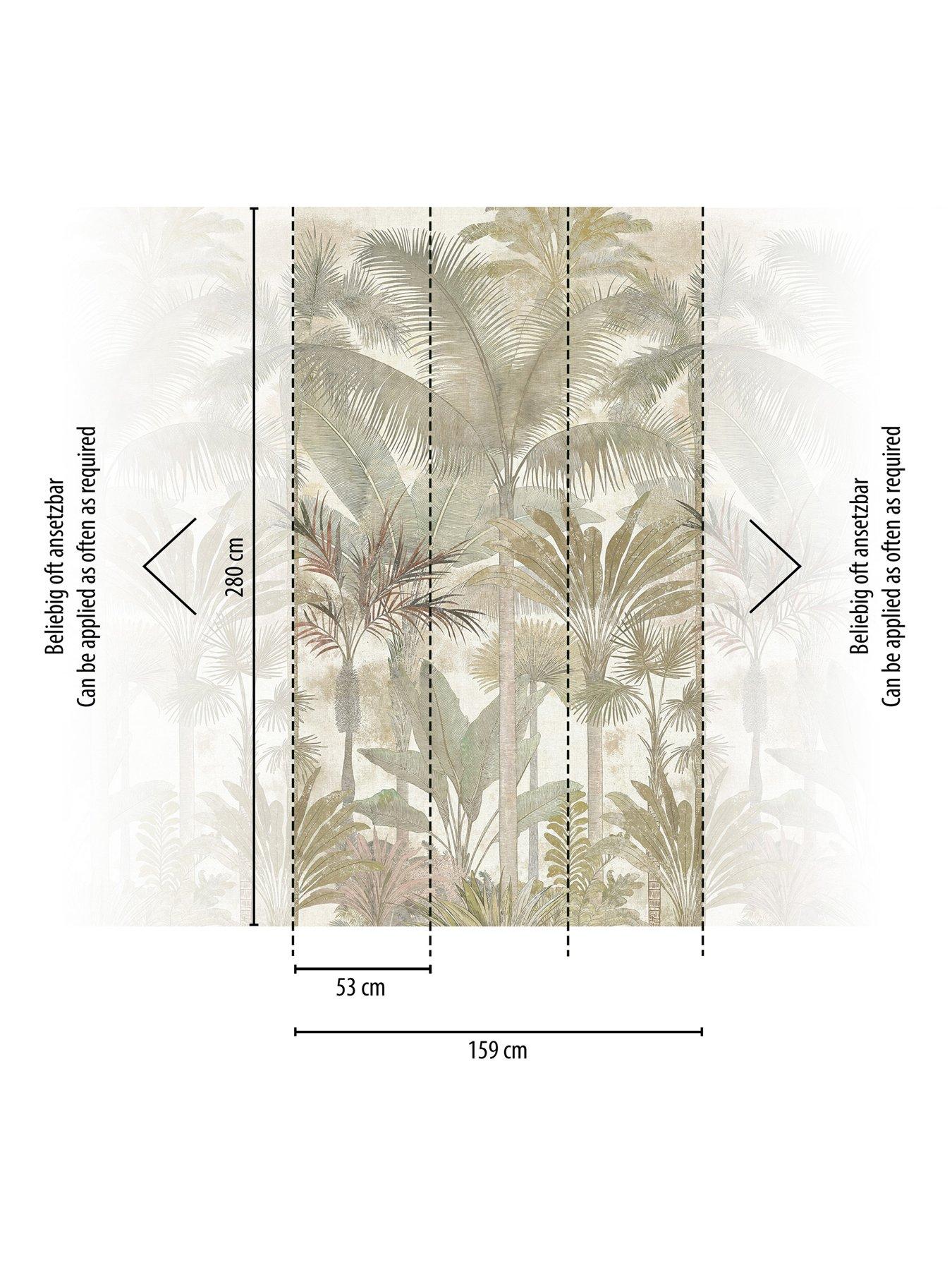 Image 3 of 4 of AS Creation Cuba  Panel Palms Beige Mural