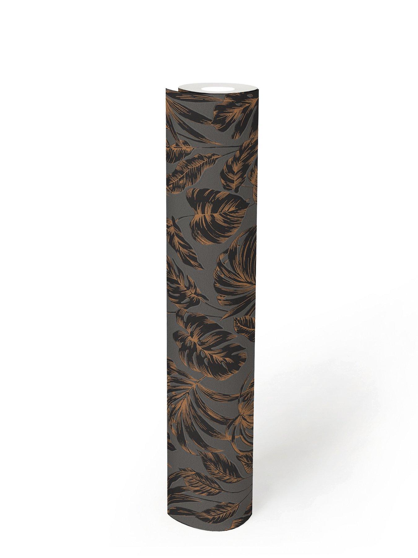 Image 4 of 4 of AS Creation Attractive Havana Leaf Brown Non woven Wallpaper
