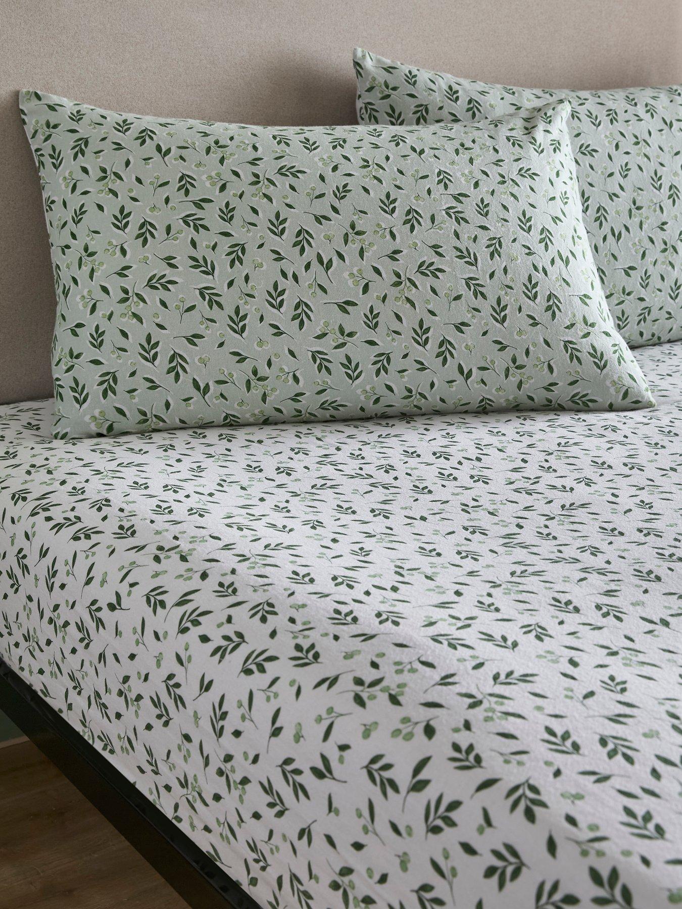 Image 1 of 3 of Dreams & Drapes Falling Leaf Fitted Bed Sheet In White