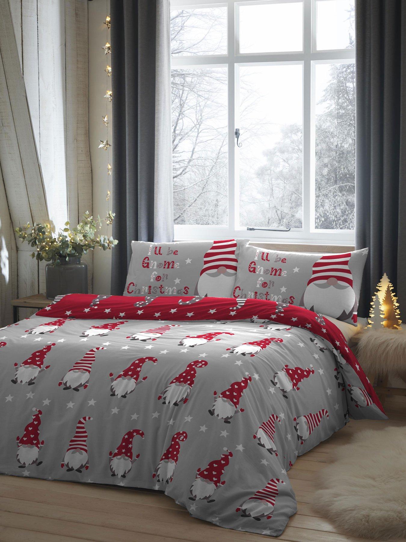 Fusion Christmas Gnome Duvet Cover Set In Silver