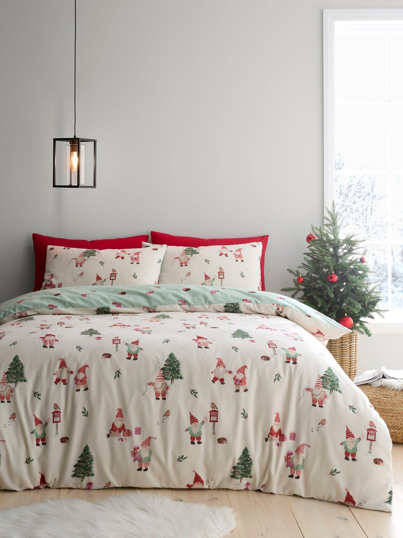 Fusion Christmas Gonks Duvet Cover Set In Natural