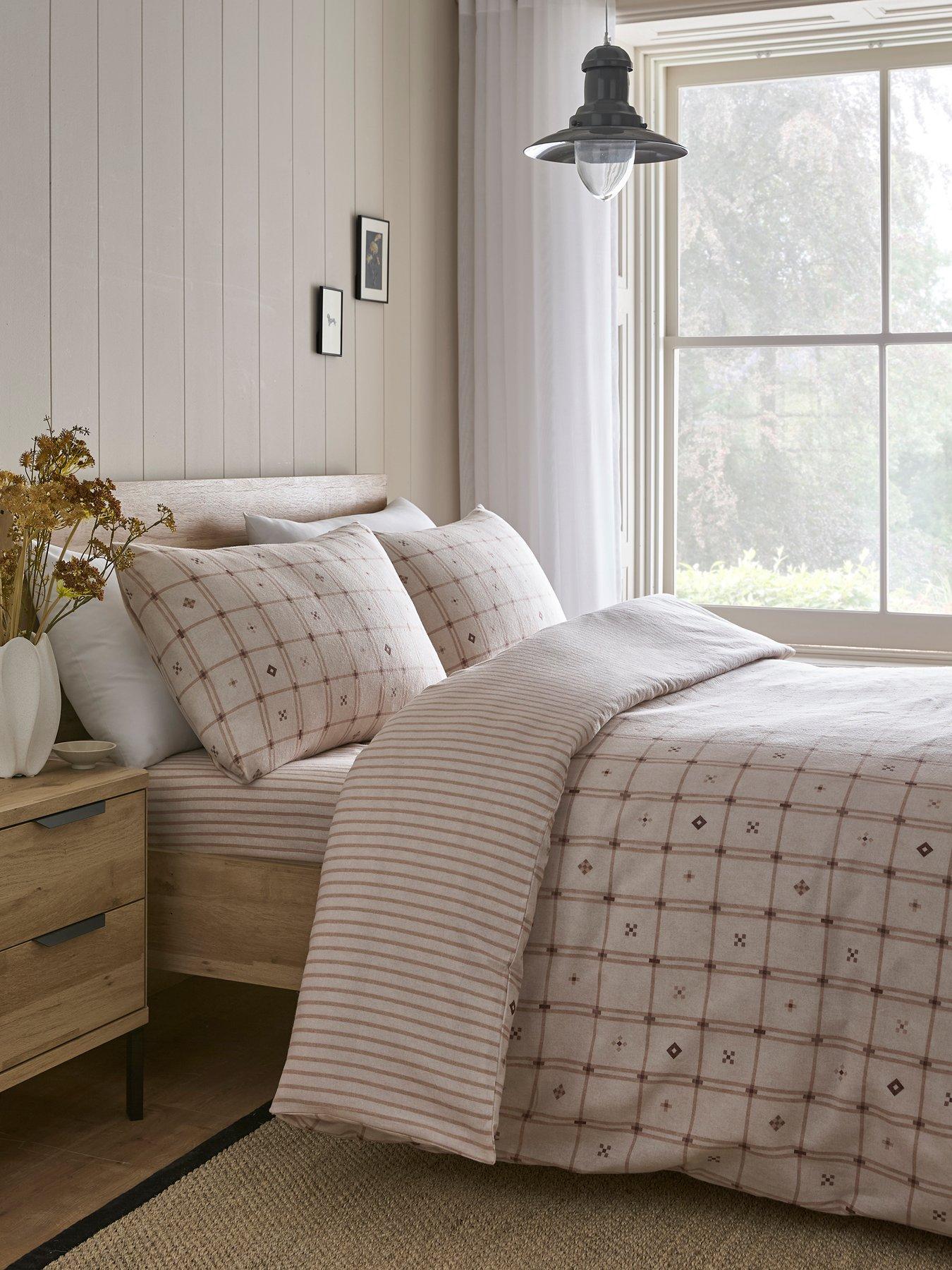 Image 3 of 3 of Dreams & Drapes Cottage Stripe Fitted Bed Sheet In Natural