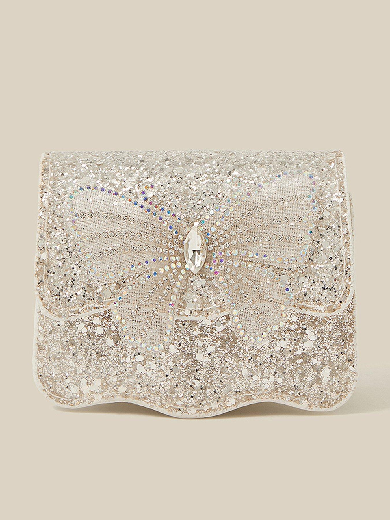 Monsoon Girls Mini Bling Butterfly Bag - Ivory