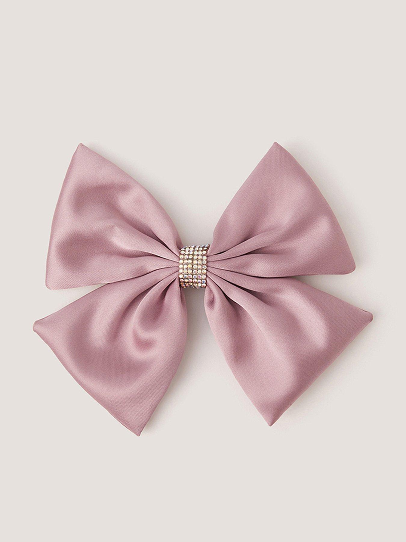 Monsoon Girls Layer Satin Bow Hair Clip - Pale Pink