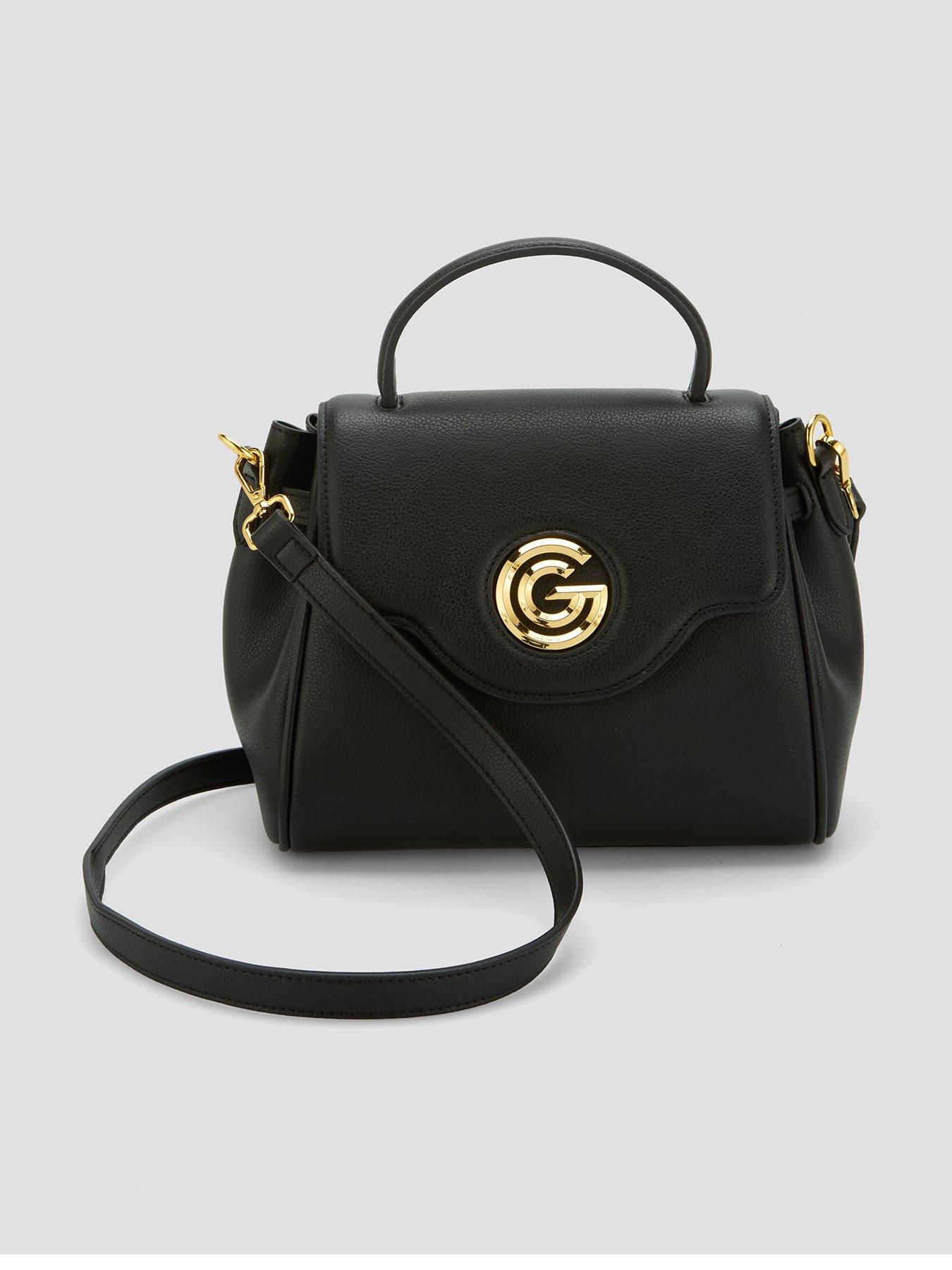 Image 1 of 6 of Gabriella G Designer Gabriella Gucci Vittoria Black Medium Handle Flap Bag