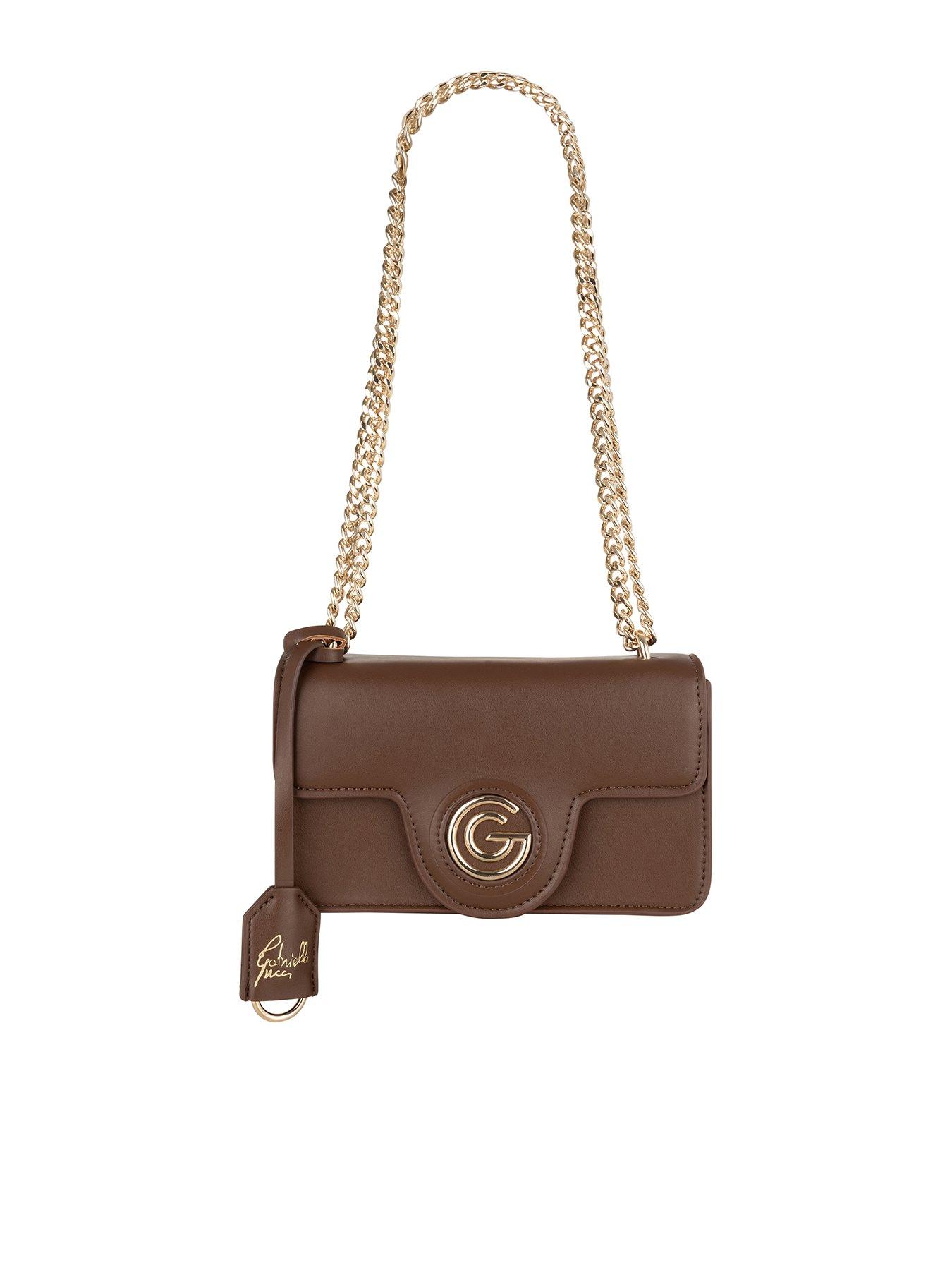 Image 1 of 4 of Gabriella G Designer Gabriella Gucci Clarissa Brown Crossbody Bag
