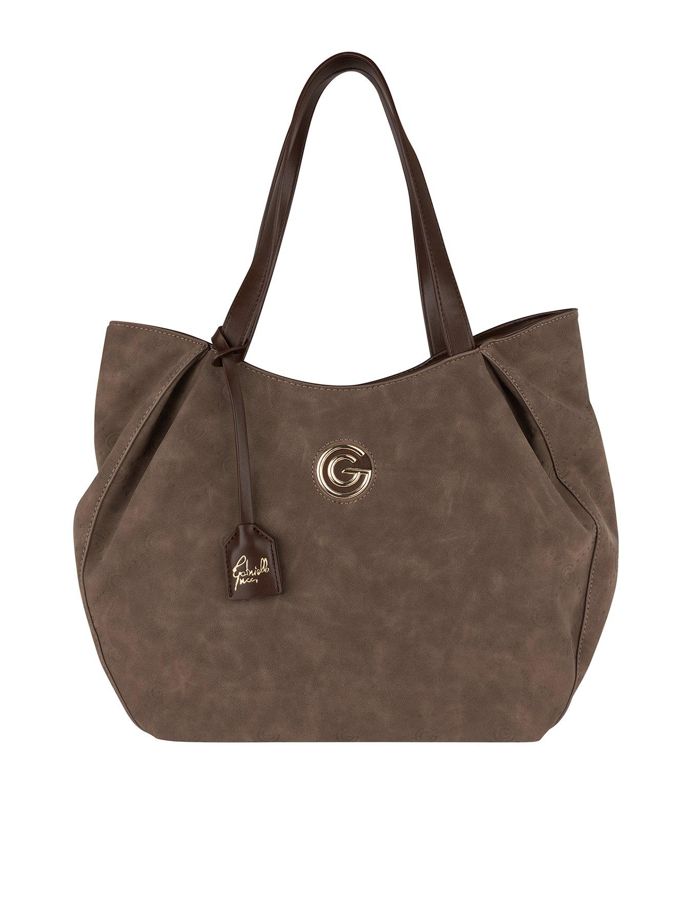 Image 1 of 4 of Gabriella G Designer Gabriella Gucci Womens Elisa Zip Top Shopper Bag - Brown
