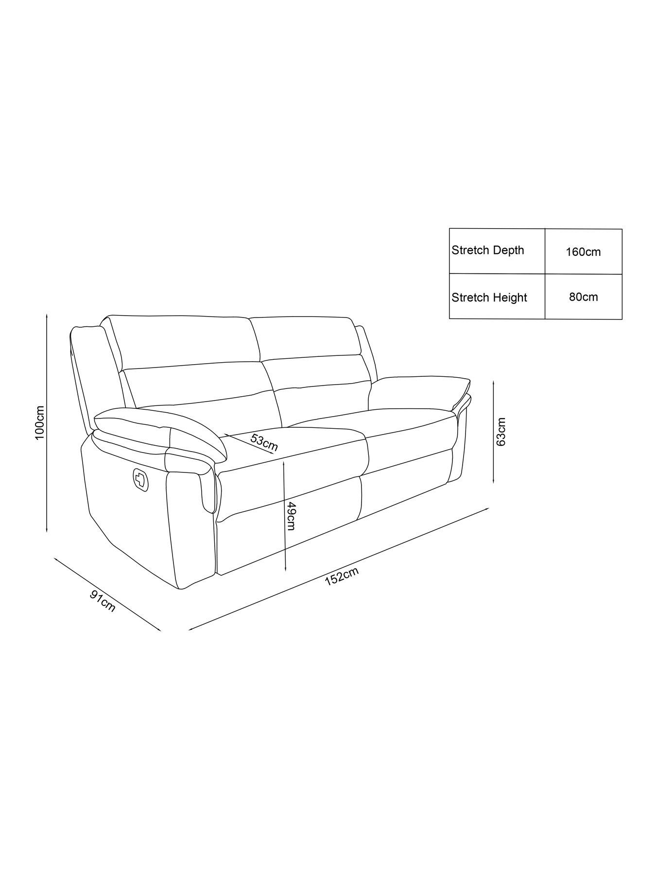 Image 3 of 3 of The Very Collection Lowen Faux Leather 2 Seater Manual Recliner Sofa