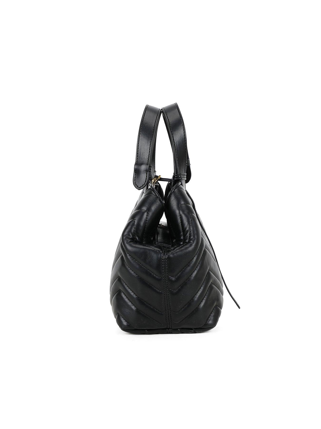 Image 3 of 7 of Gabriella G Designer Gabriella Gucci Women's Quilted Leather Tote Bag with Top Handles - Black