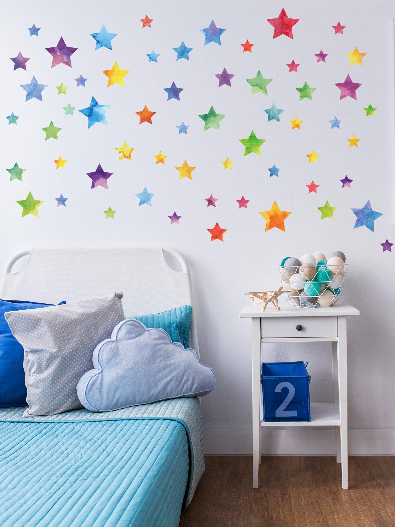 Image 3 of 5 of Walplus Colourful Watercolour Stars Wall Stickers For Kids Nursery Bedroom And Playroom Decor