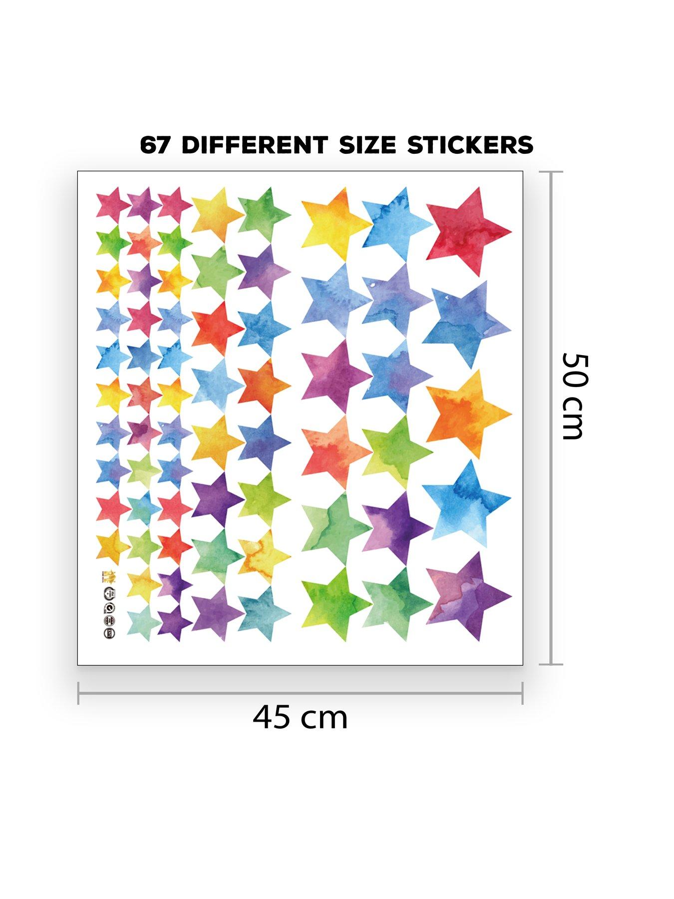 Image 5 of 5 of Walplus Colourful Watercolour Stars Wall Stickers For Kids Nursery Bedroom And Playroom Decor