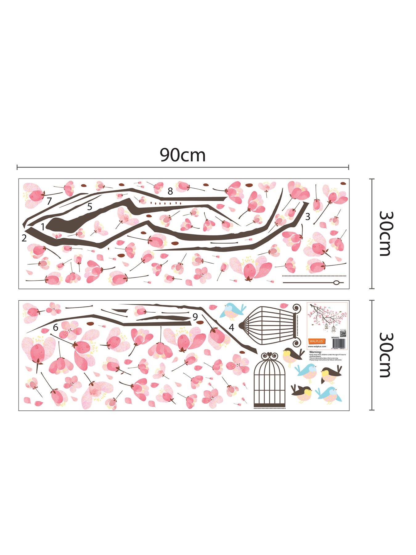 Image 3 of 4 of Walplus Cherry Blossom Branch Wall Sticker Floral Tree Decor For Bedroom Living Room
