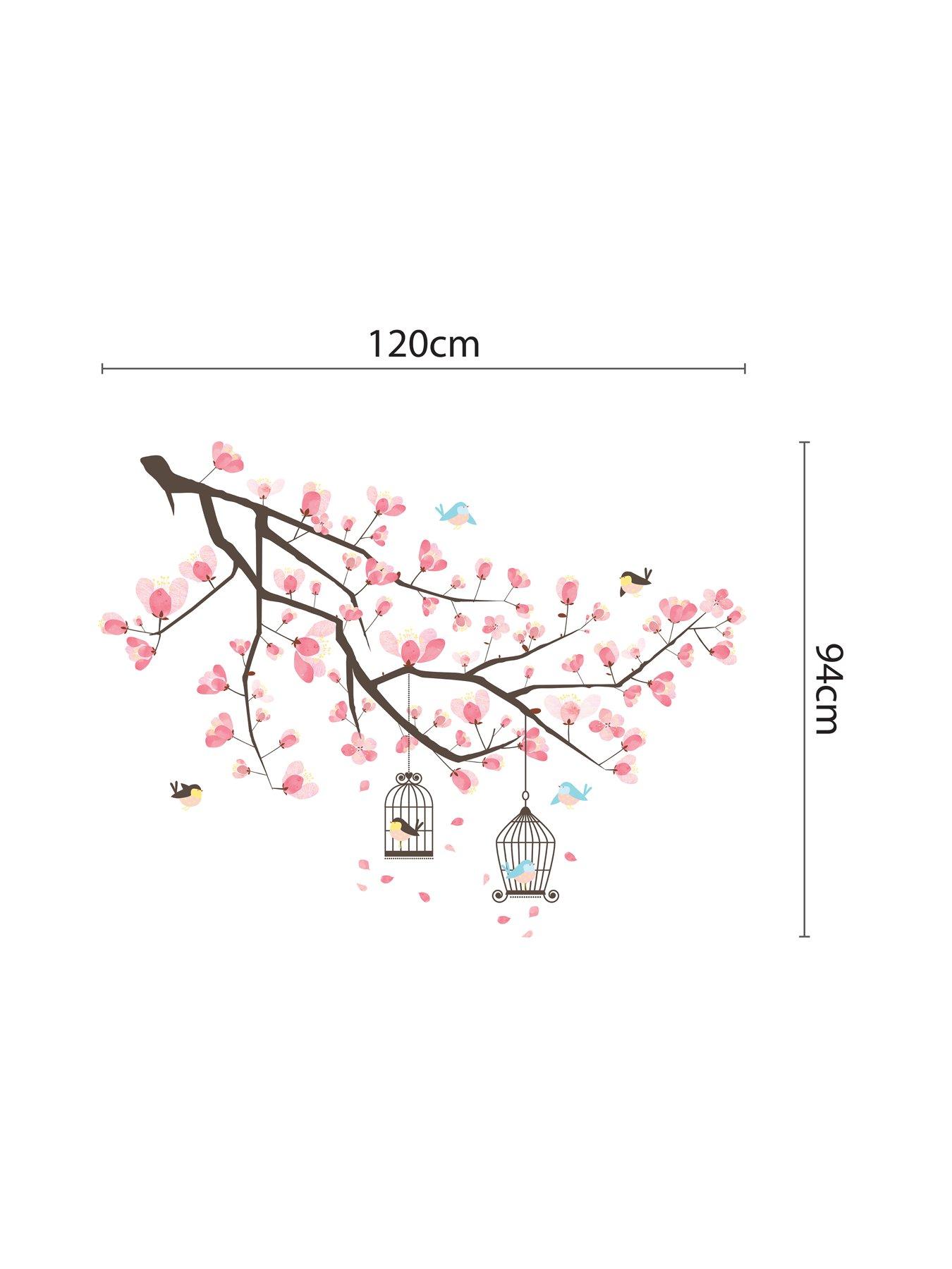 Image 4 of 4 of Walplus Cherry Blossom Branch Wall Sticker Floral Tree Decor For Bedroom Living Room