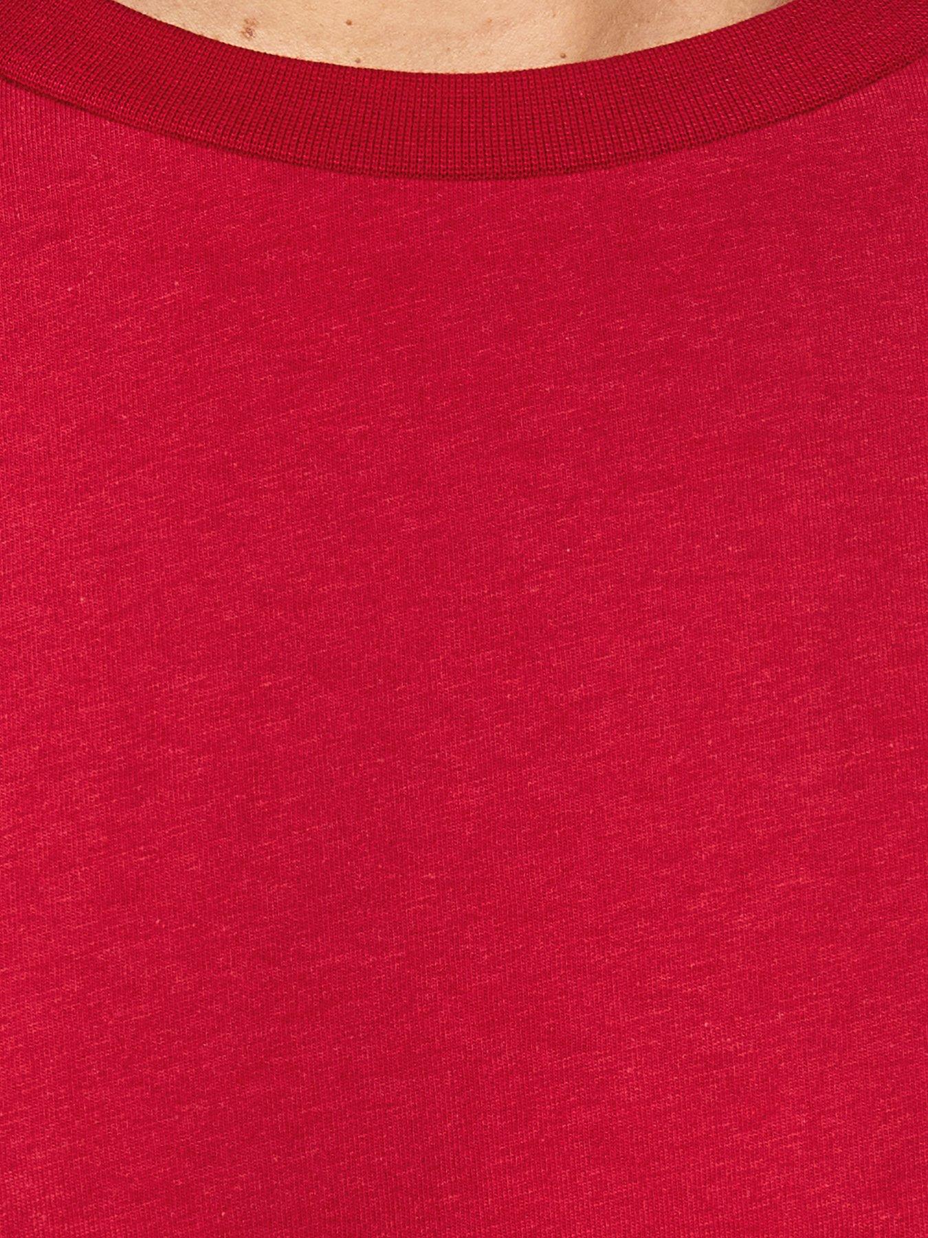 Image 5 of 5 of New Look Cotton Oversized Boxy T-Shirt - Red