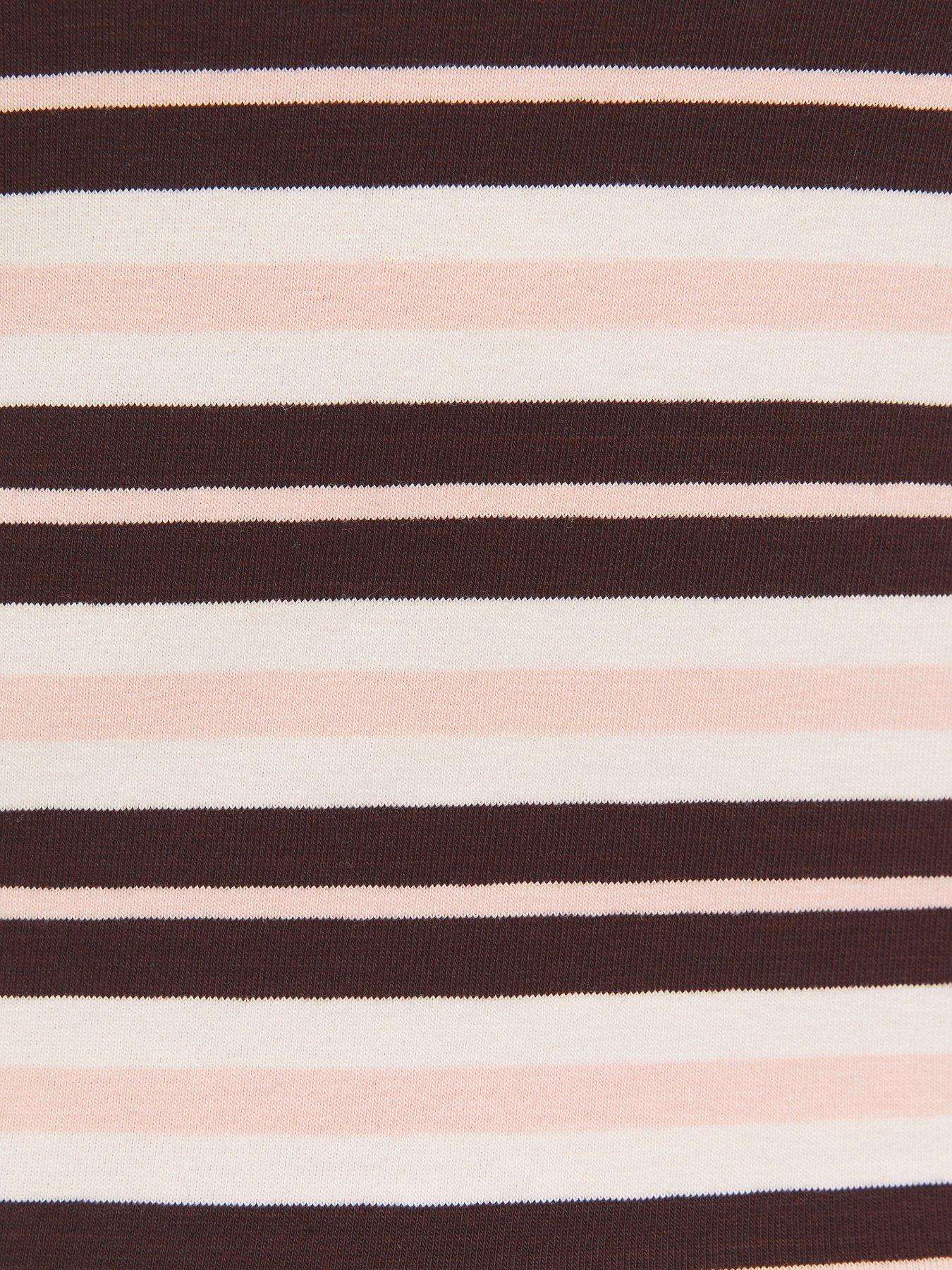 Image 5 of 5 of New Look Cream Cotton Rich Striped Slash Neck Vest