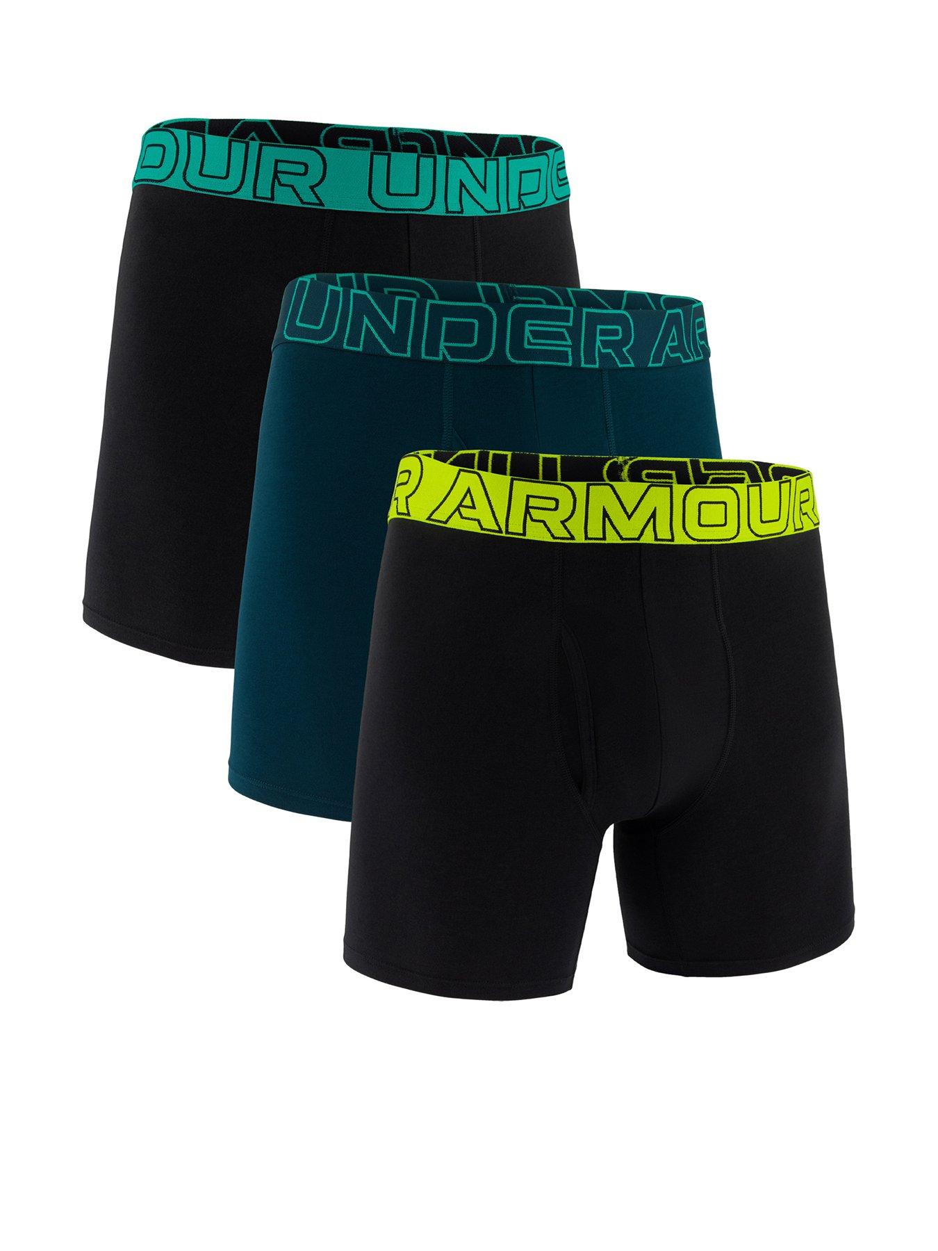 Image 1 of 5 of UNDER ARMOUR Men's Performance Tech 6 Inch Boxer Shorts Three Pack - Black