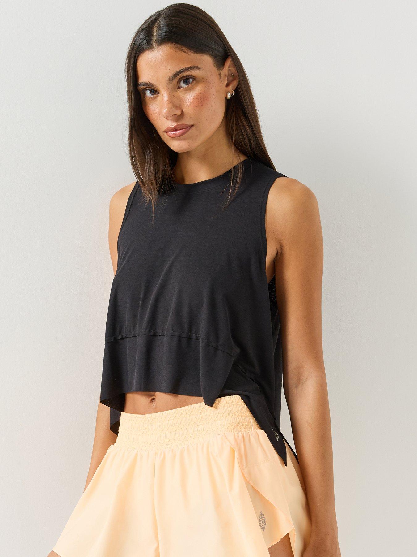 Image 1 of 5 of FP Movement Womens Tempo Stretch Jersey Cropped Tank Top - Black