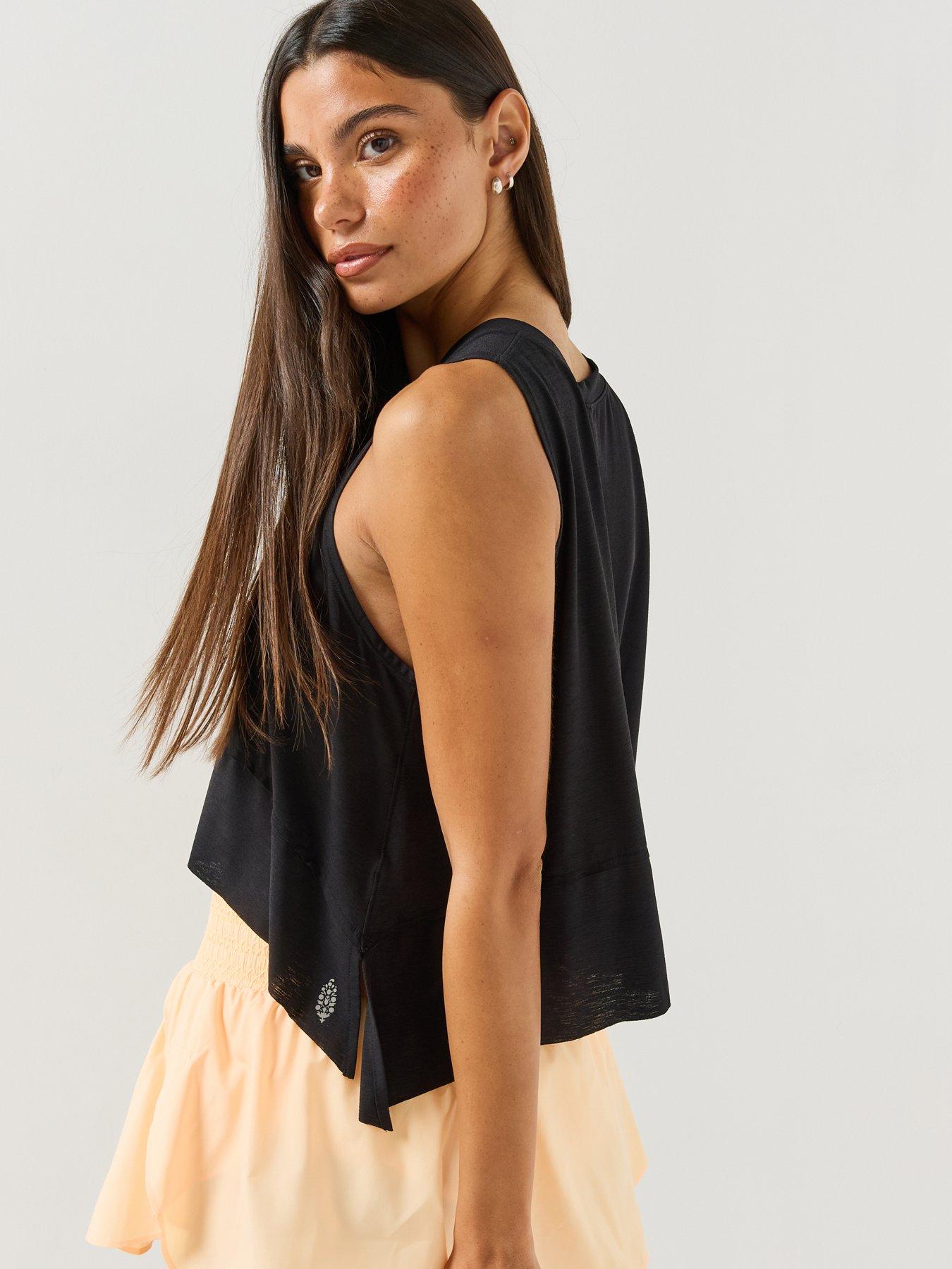Image 2 of 5 of FP Movement Womens Tempo Stretch Jersey Cropped Tank Top - Black