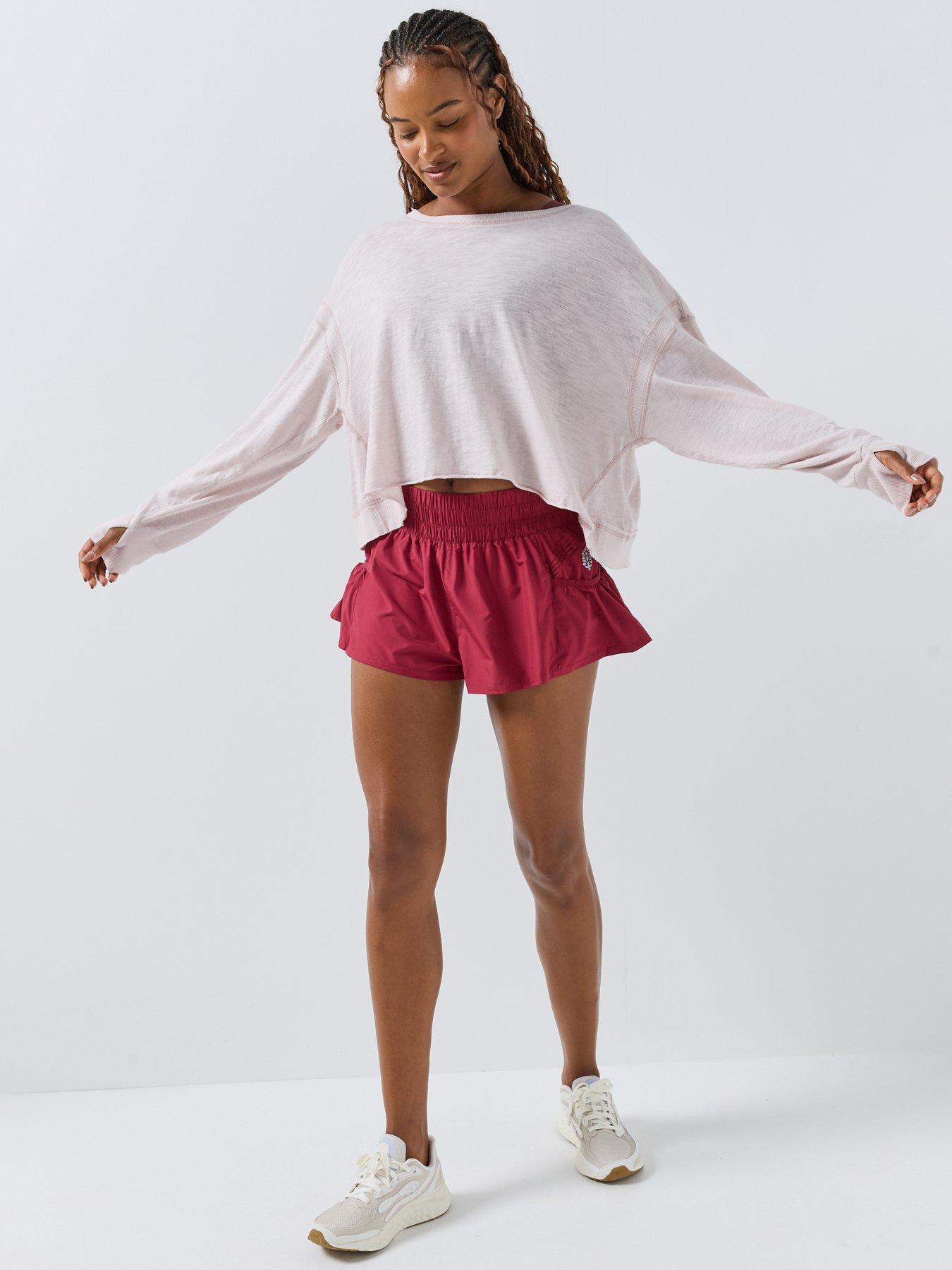 Image 3 of 6 of FP Movement Womens Training Open Back Cropped Long Sleeve T-Shirt - Pink