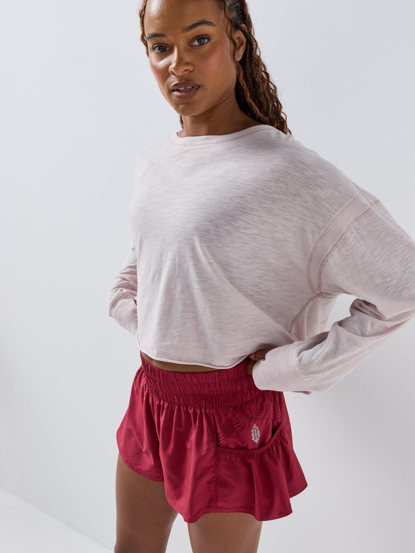 Image 5 of 6 of FP Movement Womens Training Open Back Cropped Long Sleeve T-Shirt - Pink