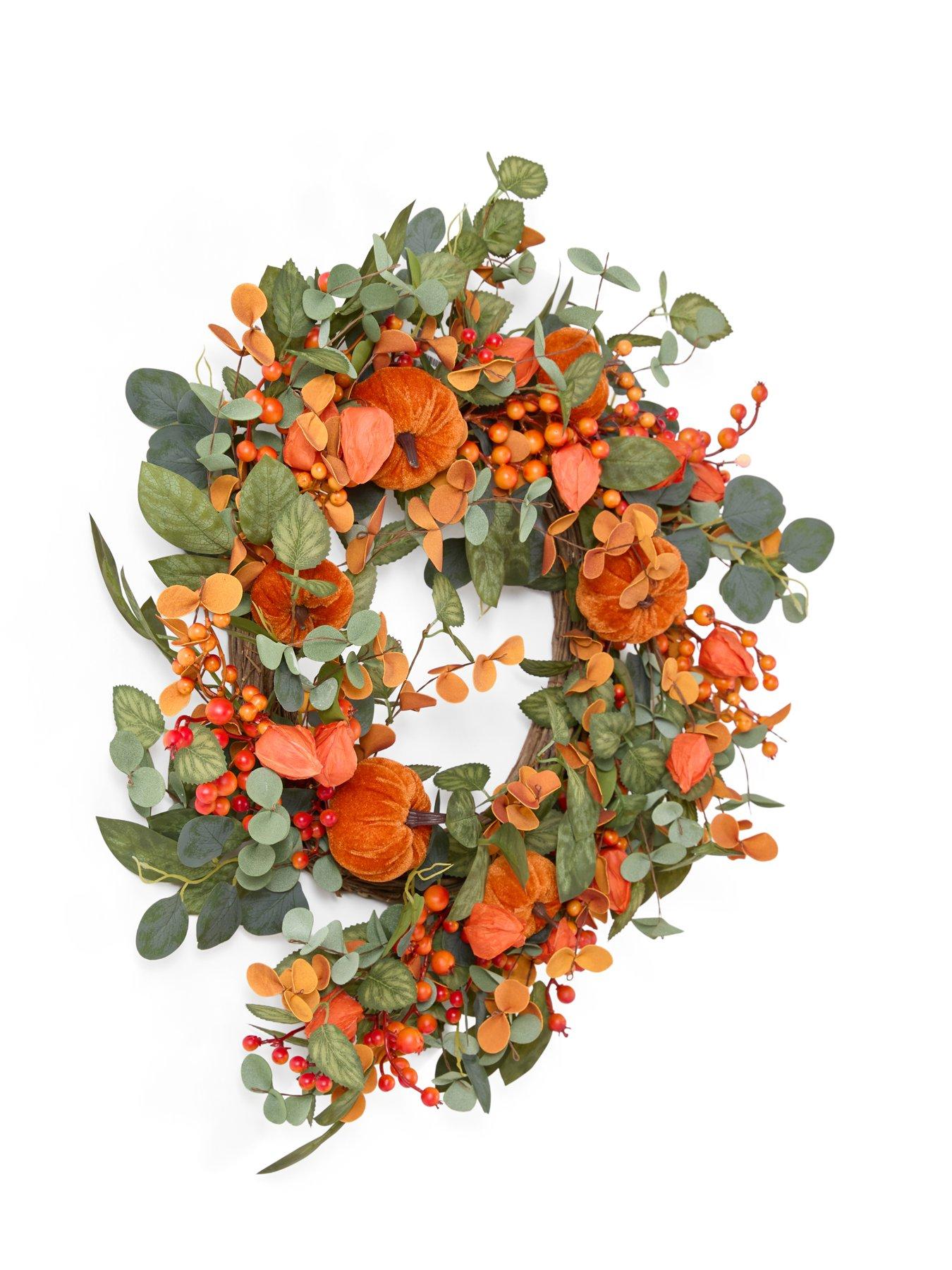 Image 2 of 7 of Scottish Everlastings Orange Pumpkin Wreath - 60cm