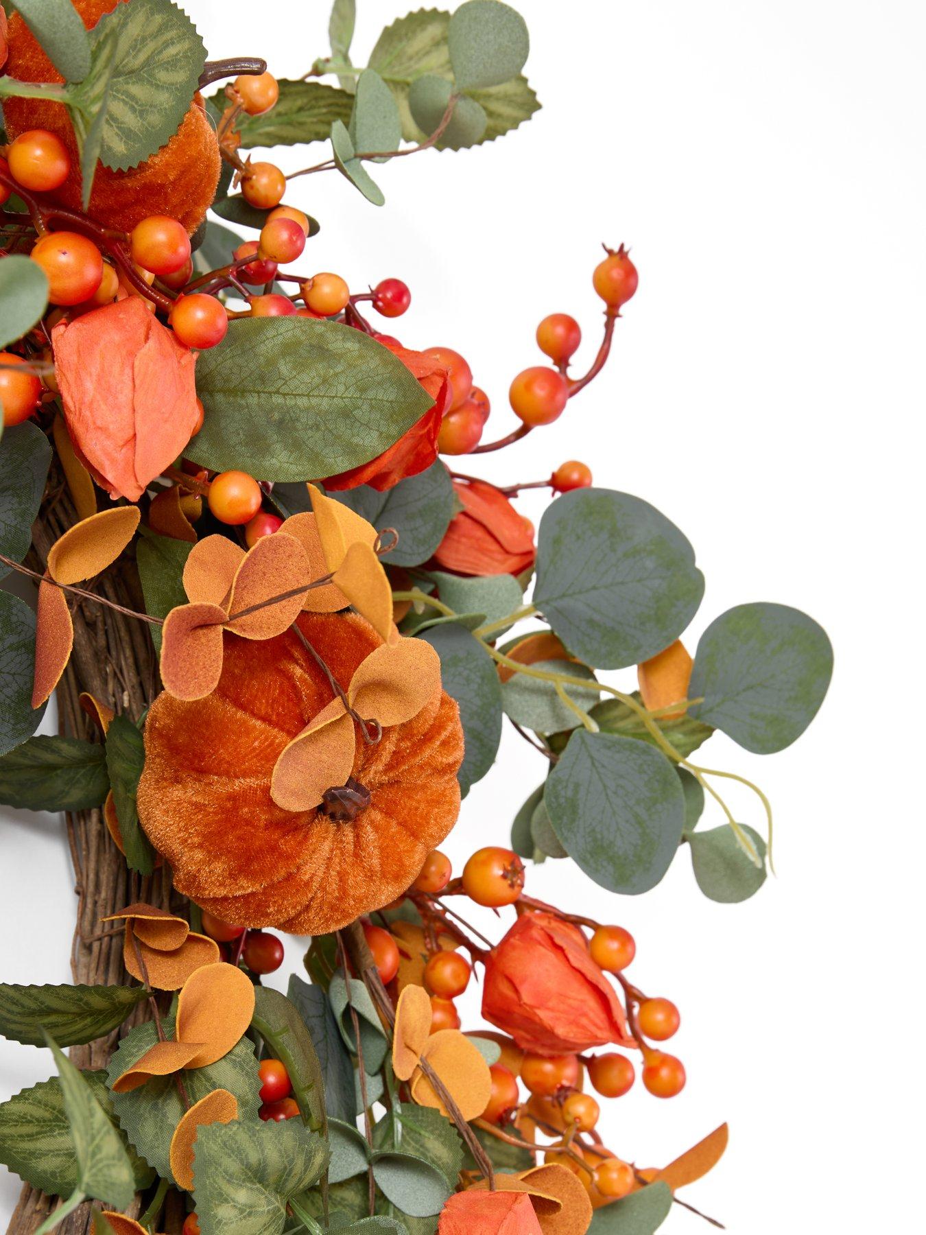 Image 3 of 7 of Scottish Everlastings Orange Pumpkin Wreath - 60cm
