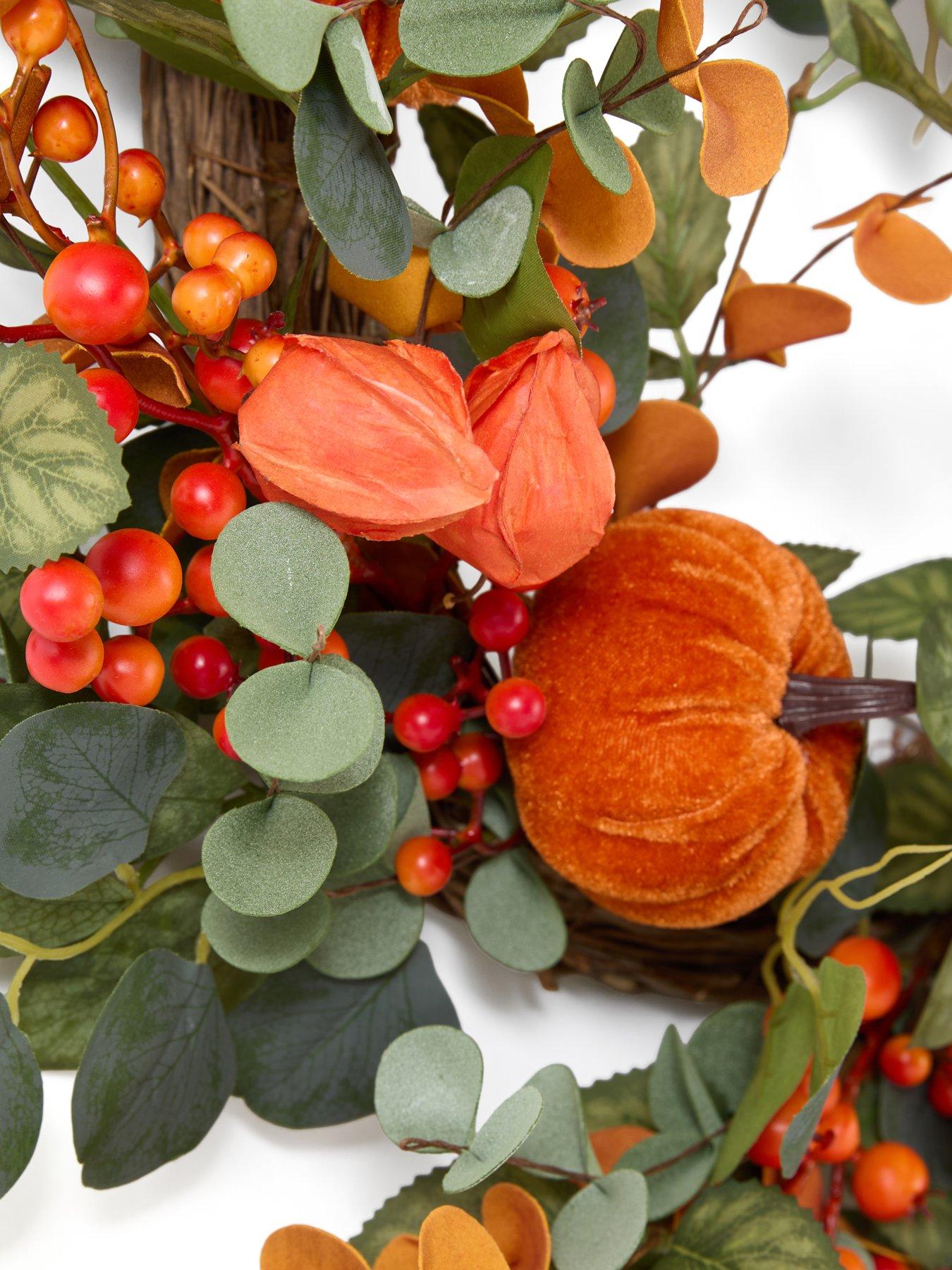 Image 4 of 7 of Scottish Everlastings Orange Pumpkin Wreath - 60cm