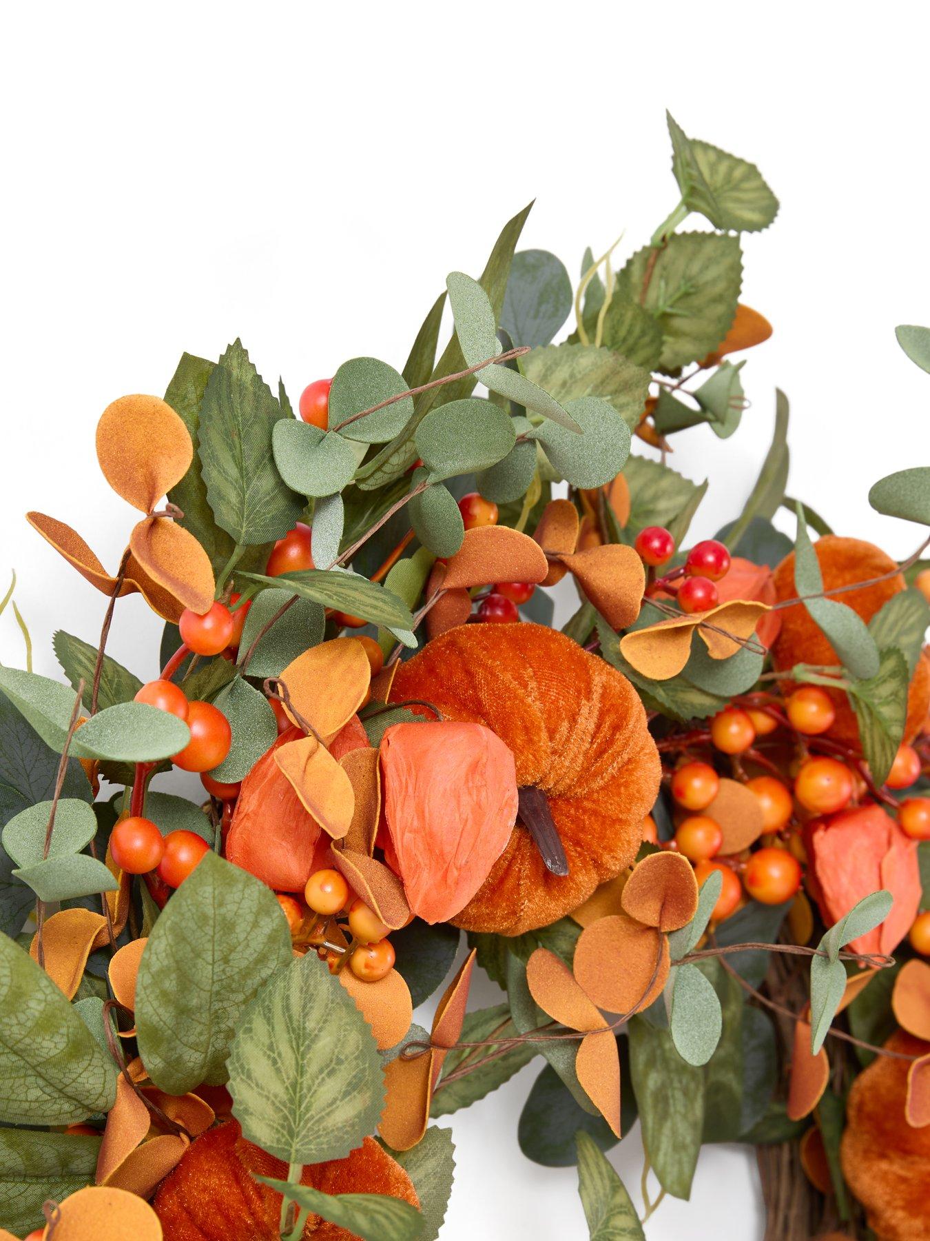Image 5 of 7 of Scottish Everlastings Orange Pumpkin Wreath - 60cm