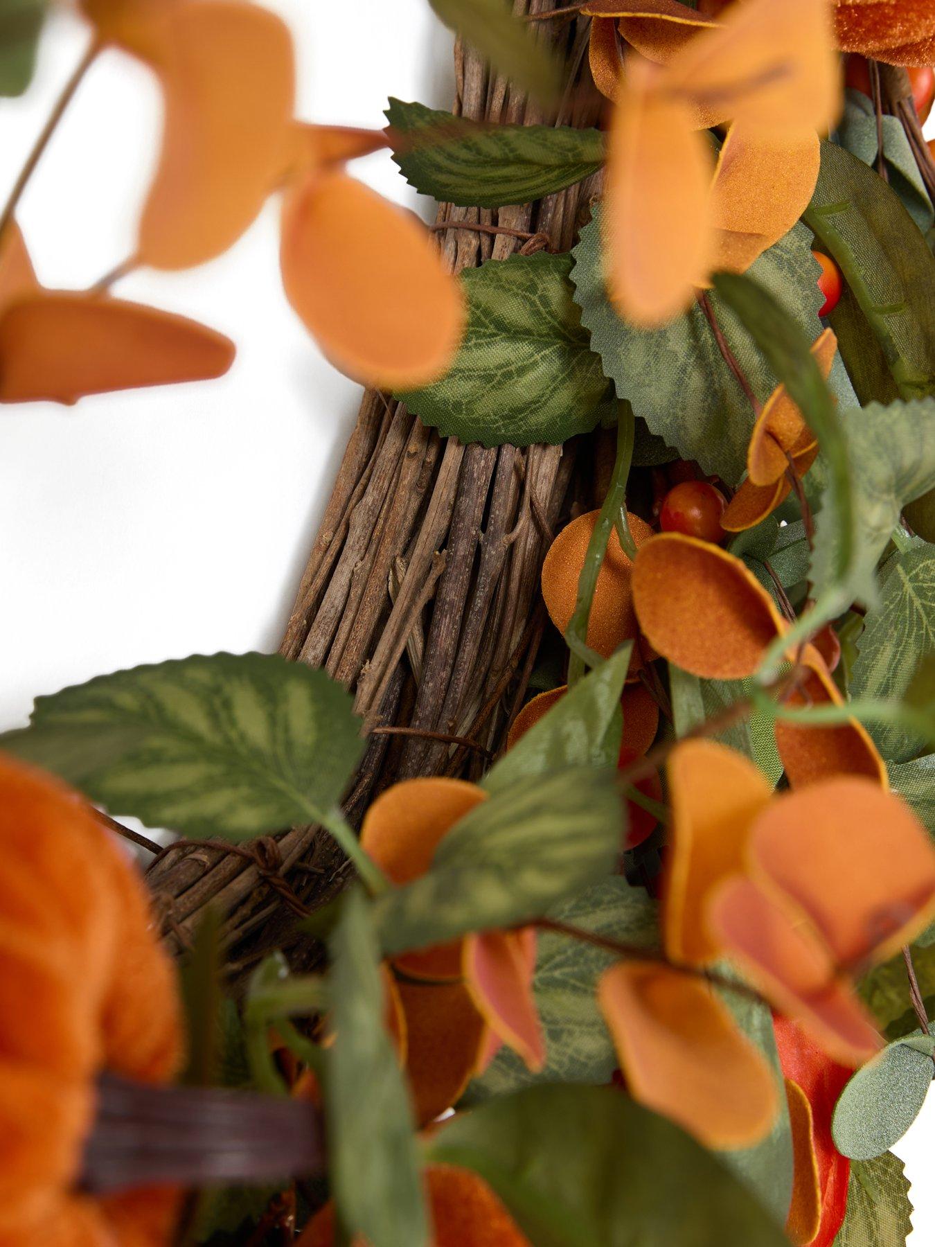 Image 6 of 7 of Scottish Everlastings Orange Pumpkin Wreath - 60cm