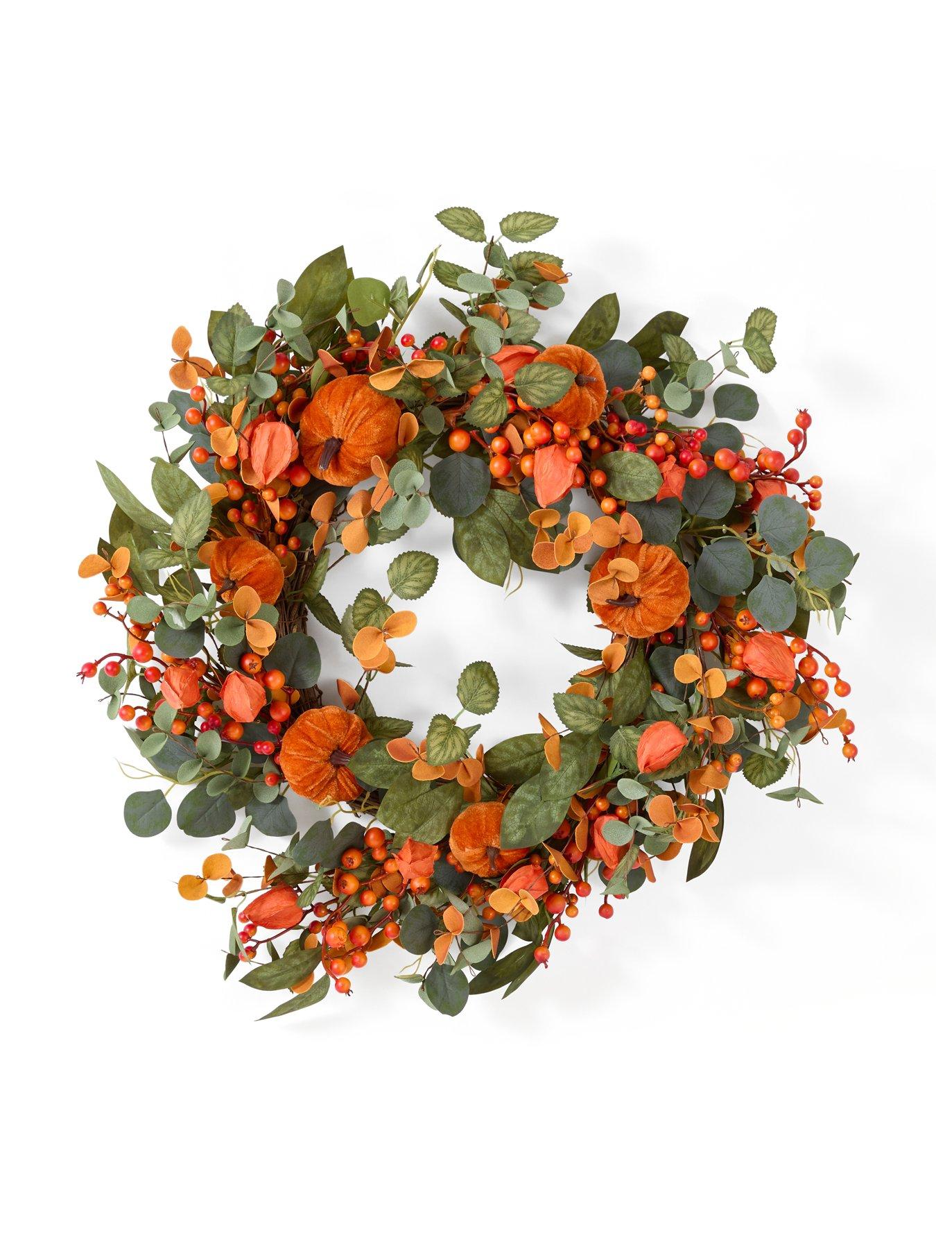 Image 7 of 7 of Scottish Everlastings Orange Pumpkin Wreath - 60cm