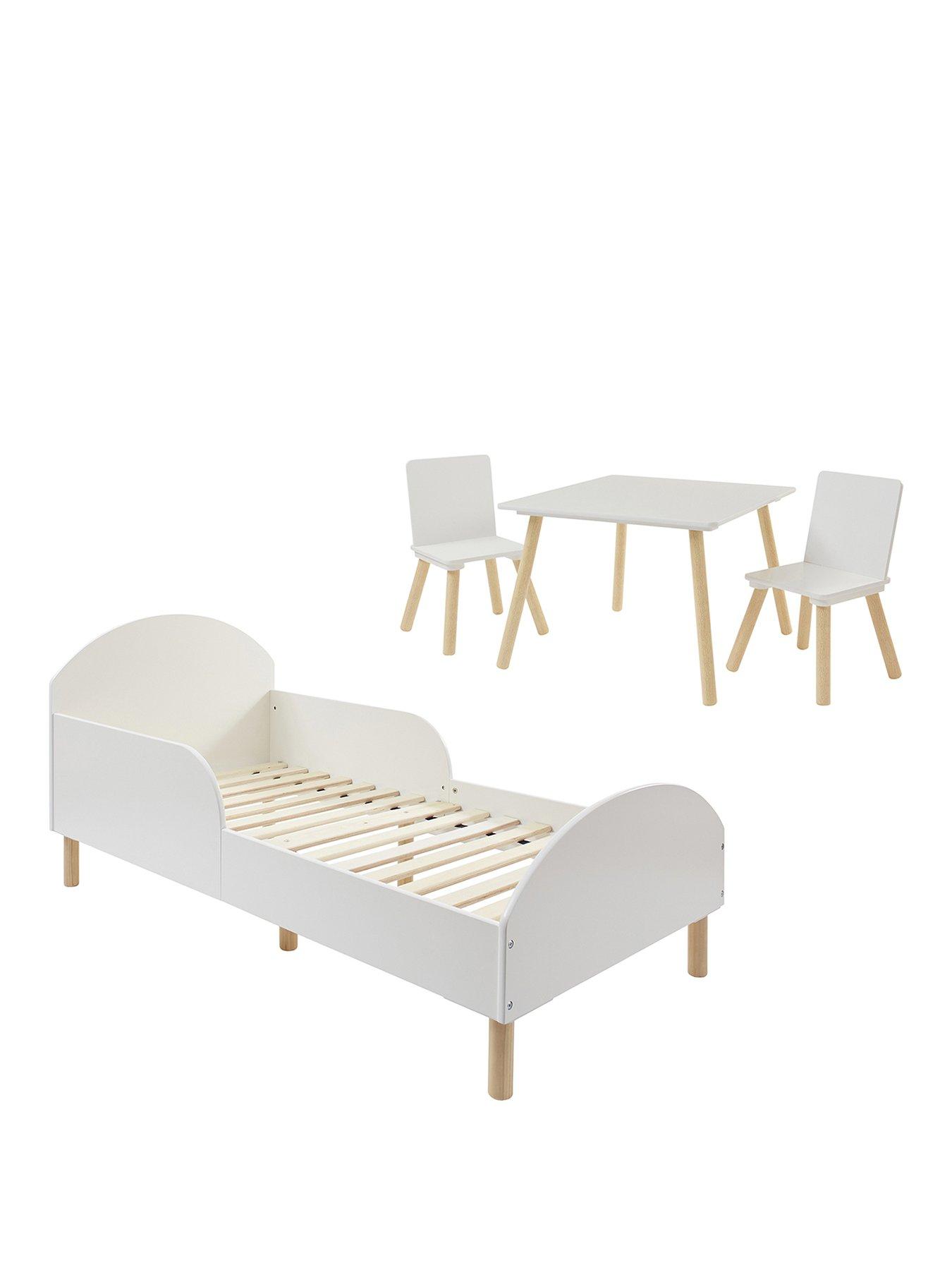Image 2 of 7 of Liberty House Toddler bed and table and two chairs - white