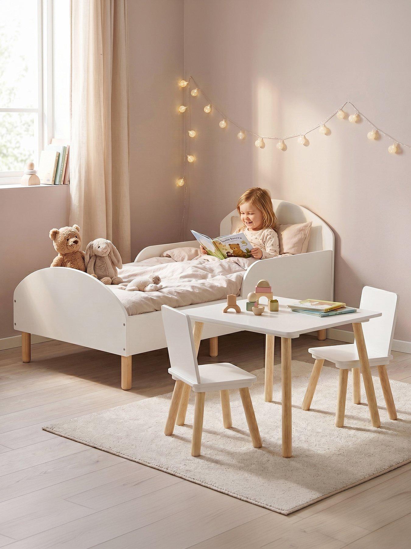 Image 3 of 7 of Liberty House Toddler bed and table and two chairs - white