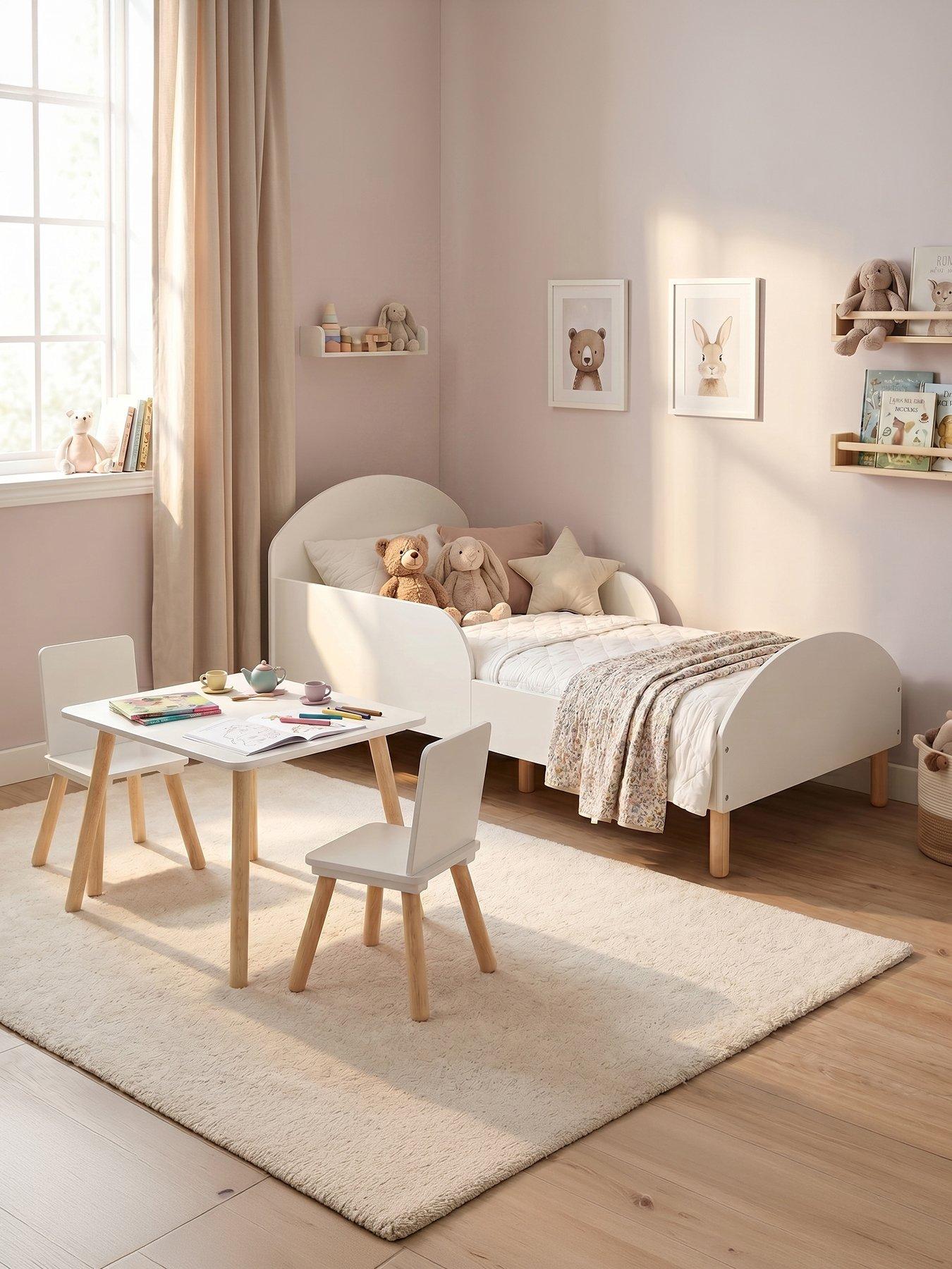 Image 5 of 7 of Liberty House Toddler bed and table and two chairs - white