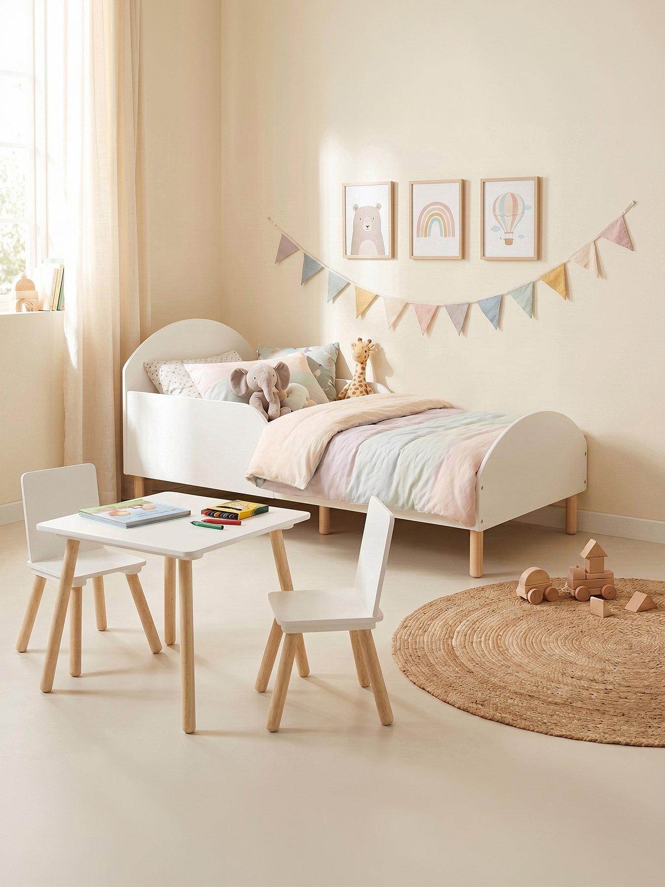 Image 6 of 7 of Liberty House Toddler bed and table and two chairs - white