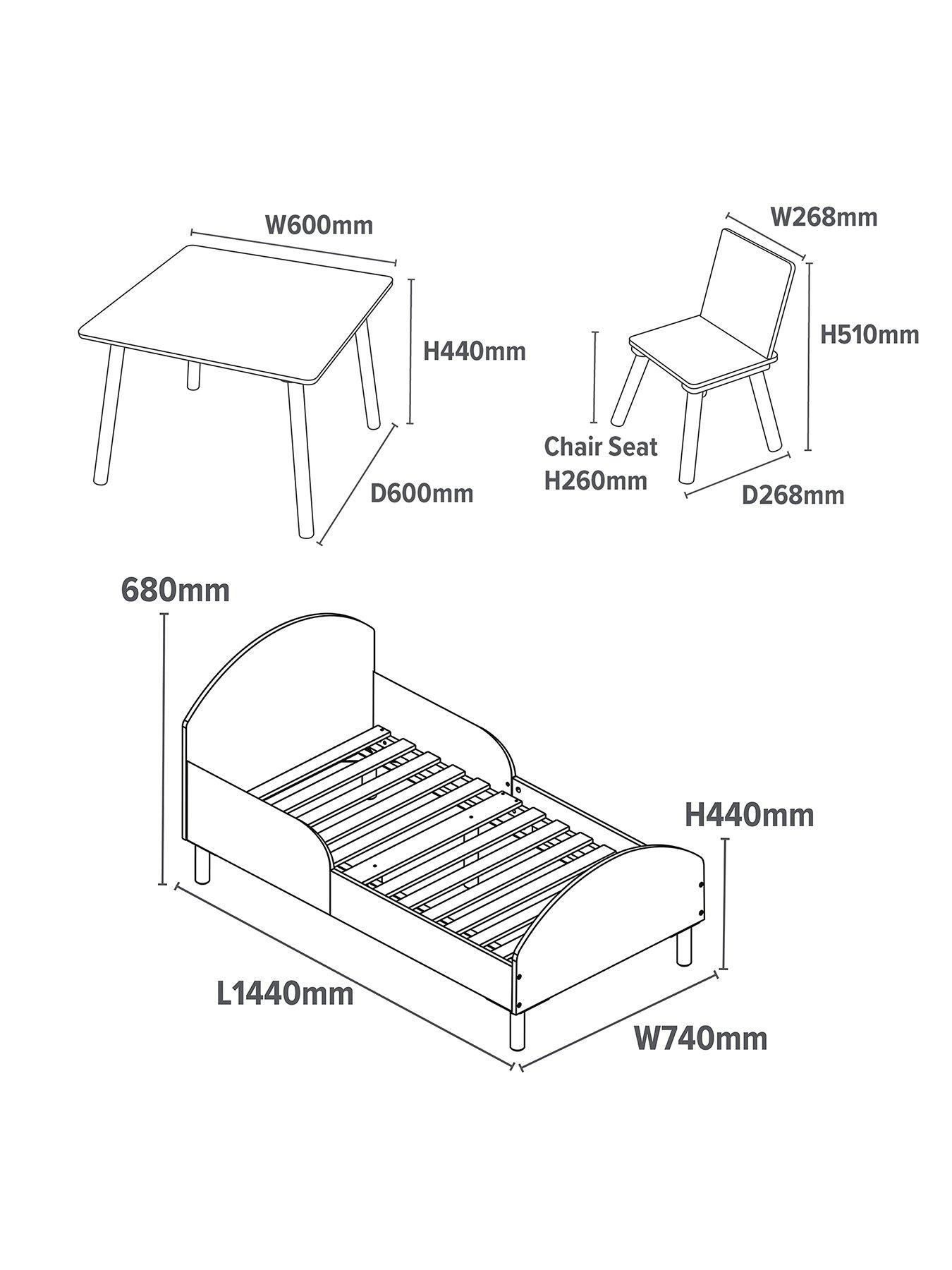 Image 7 of 7 of Liberty House Toddler bed and table and two chairs - white