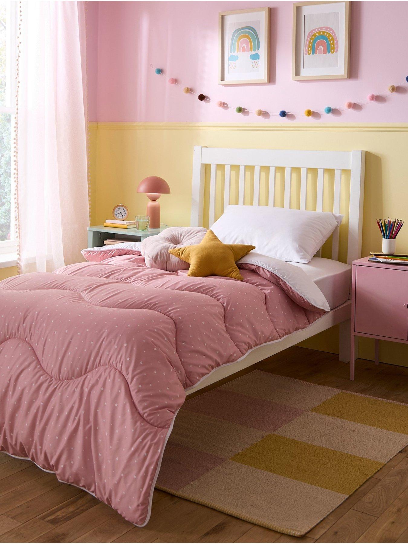 Night Lark Junior 10.5 Tog Coverless Duvet  &  Pillowcase Set - Pink Starry Night