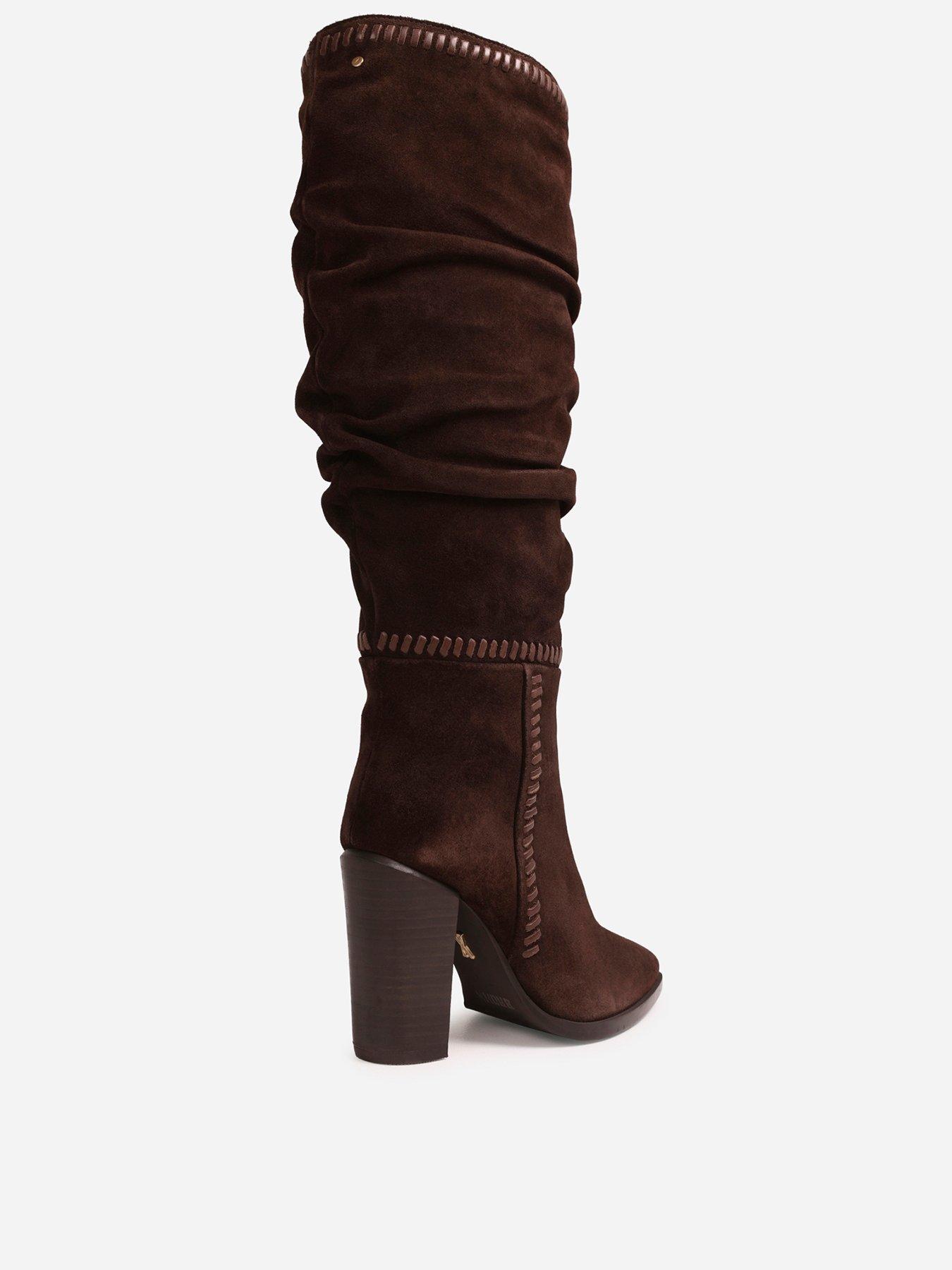 Image 3 of 7 of Bronx Americana Metal Toe Detail Block Heel Ankle Boot - Black