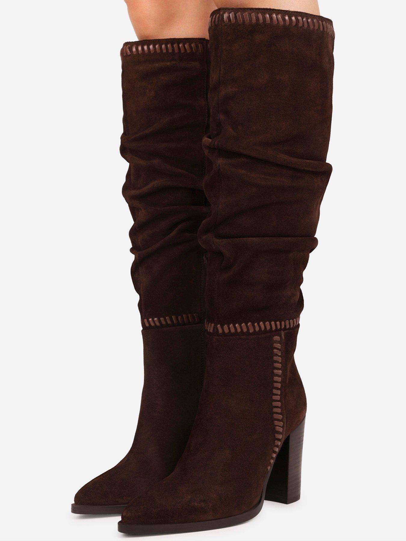 Image 7 of 7 of Bronx Americana Metal Toe Detail Block Heel Ankle Boot - Black