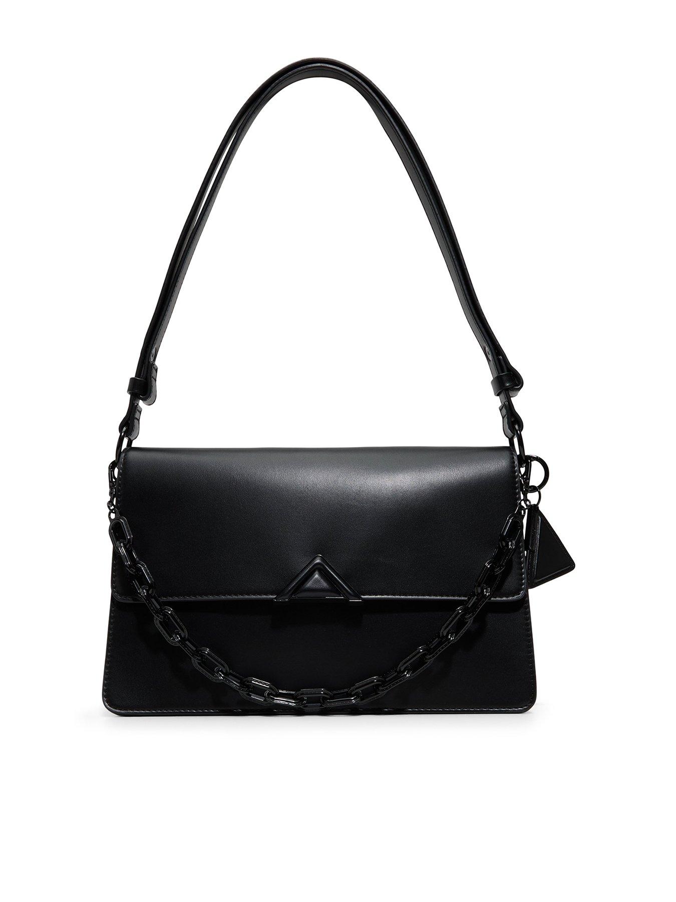 Aldo Flap Shoulder Bag with Chain - Black